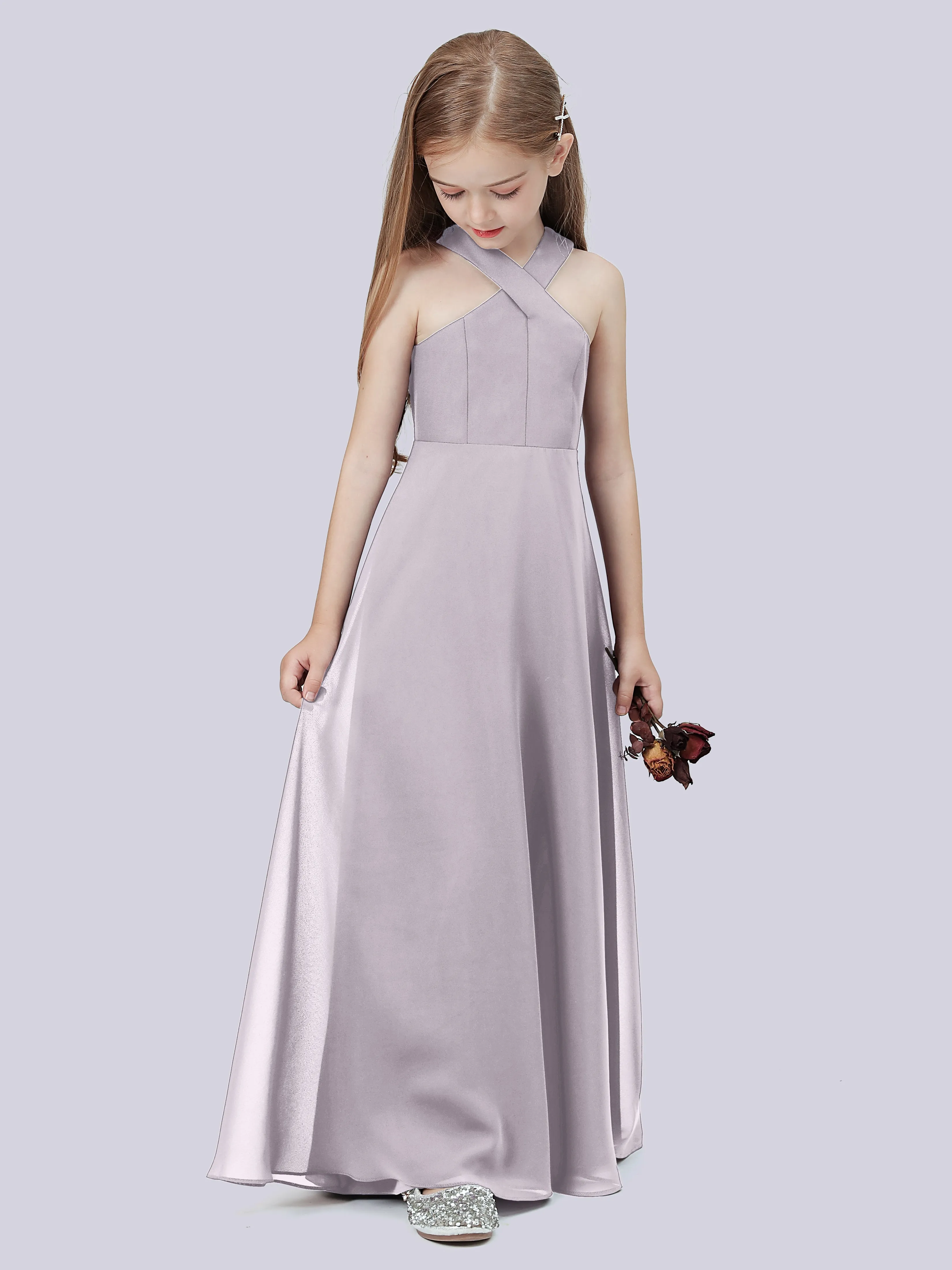 Crisscross Chiffon Junior Bridesmaid Dress