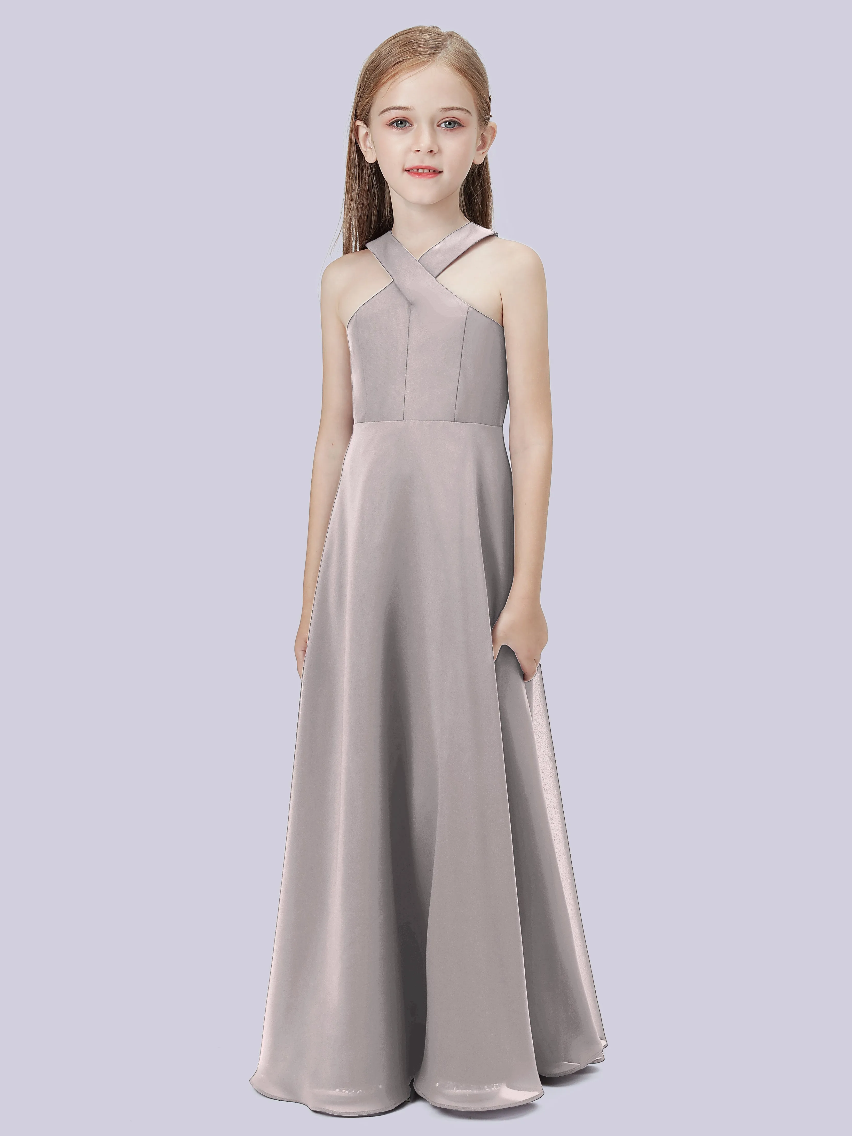 Crisscross Chiffon Junior Bridesmaid Dress