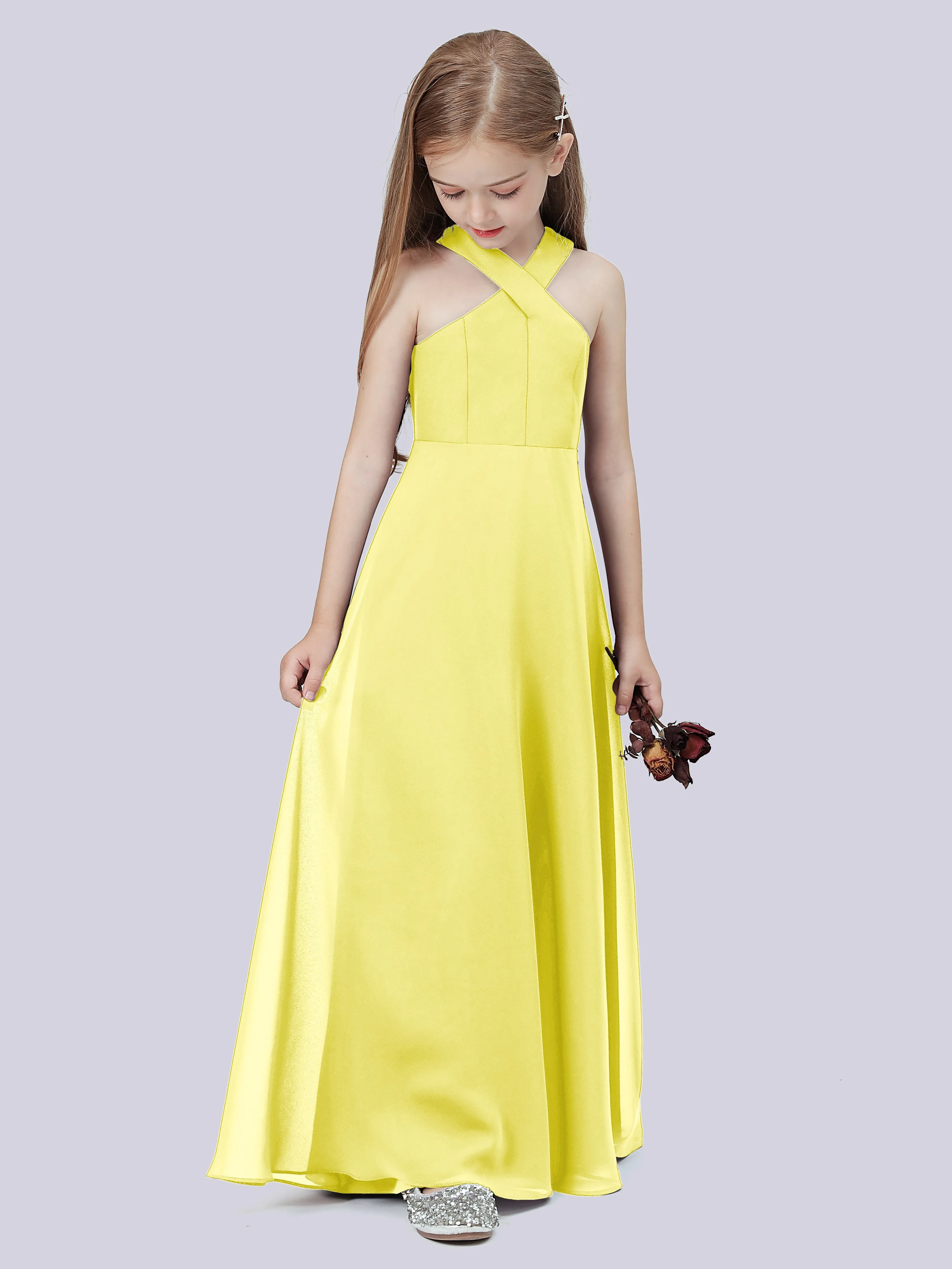 Crisscross Chiffon Junior Bridesmaid Dress