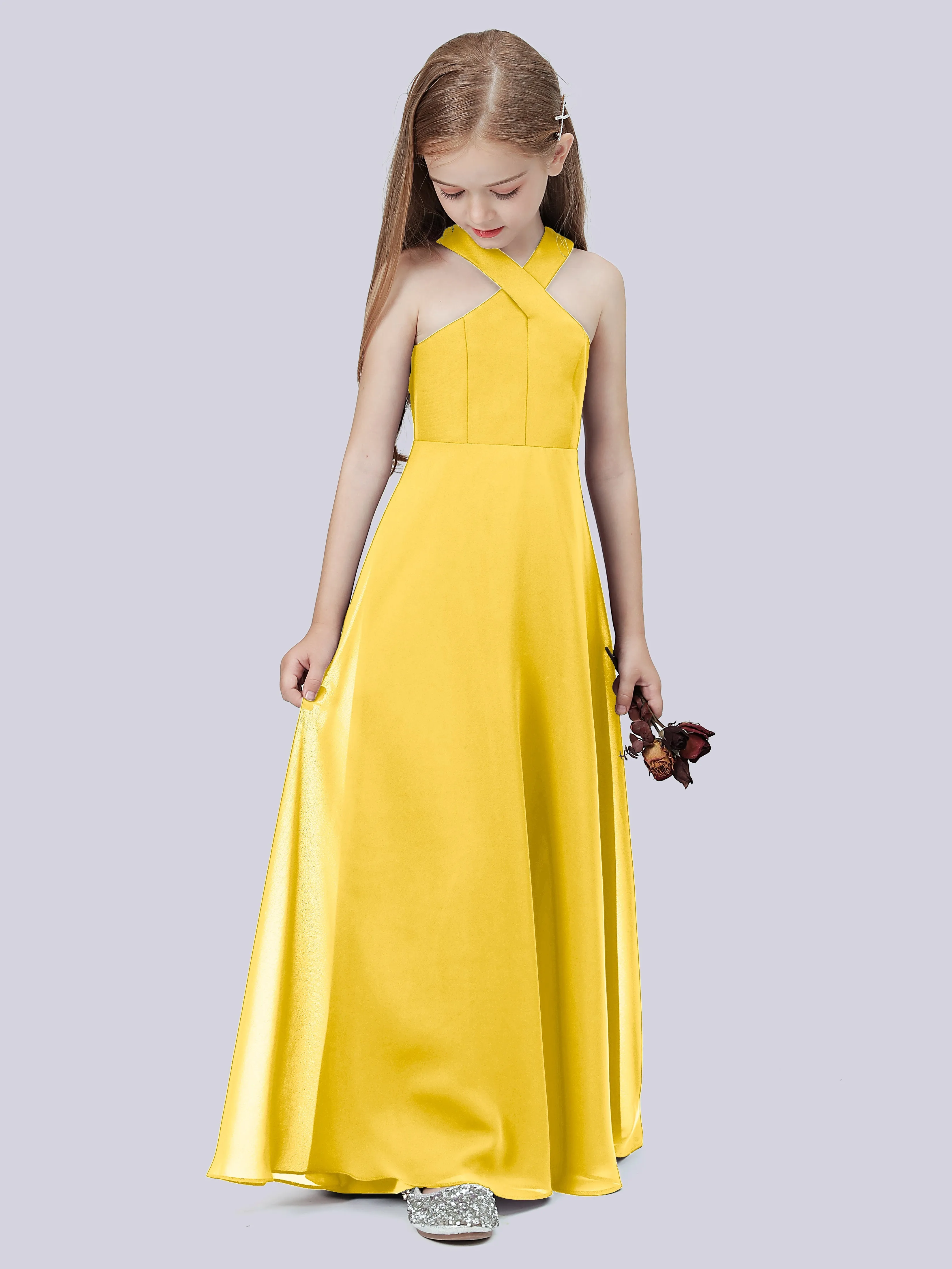 Crisscross Chiffon Junior Bridesmaid Dress