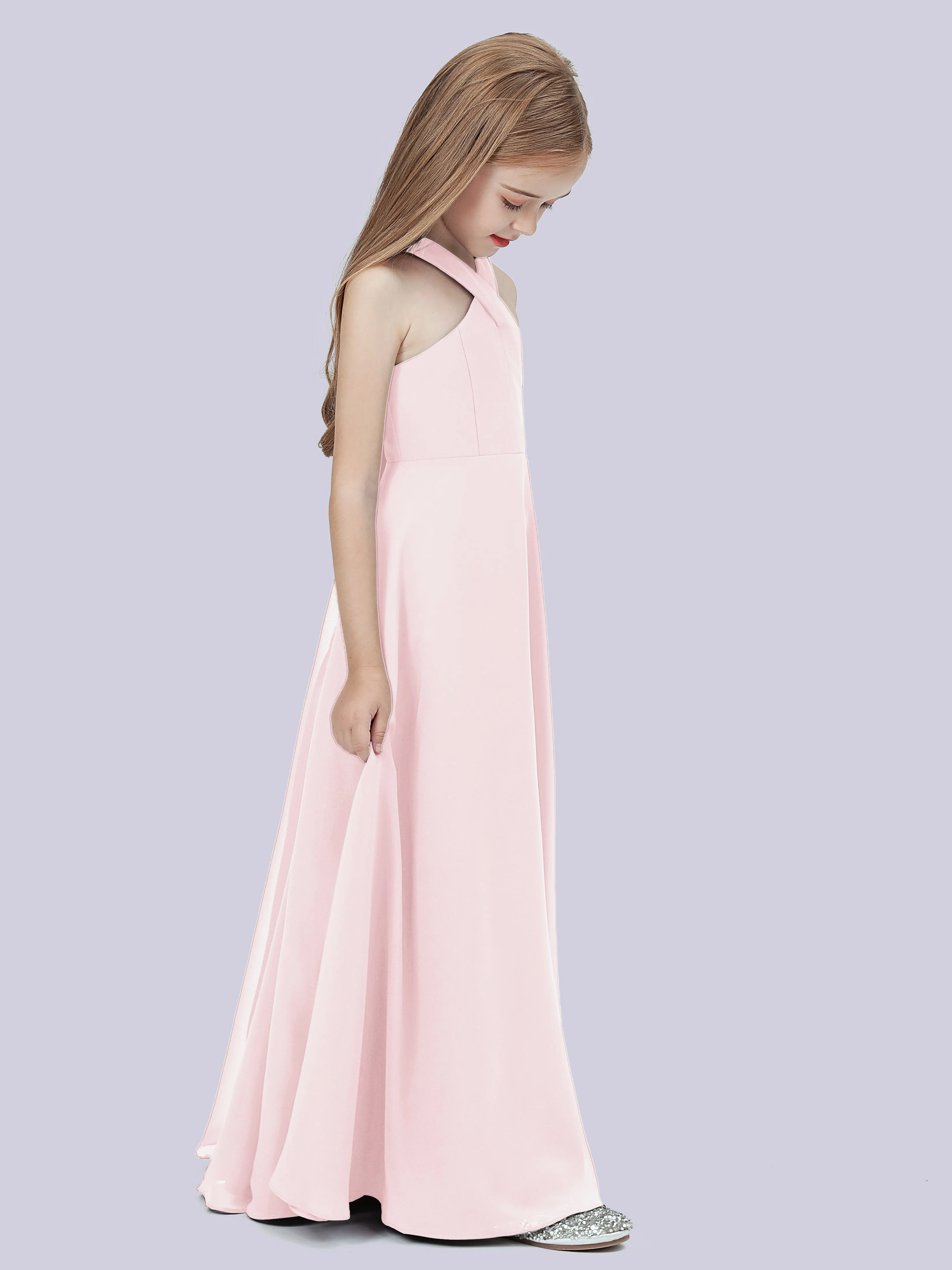 Crisscross Chiffon Junior Bridesmaid Dress