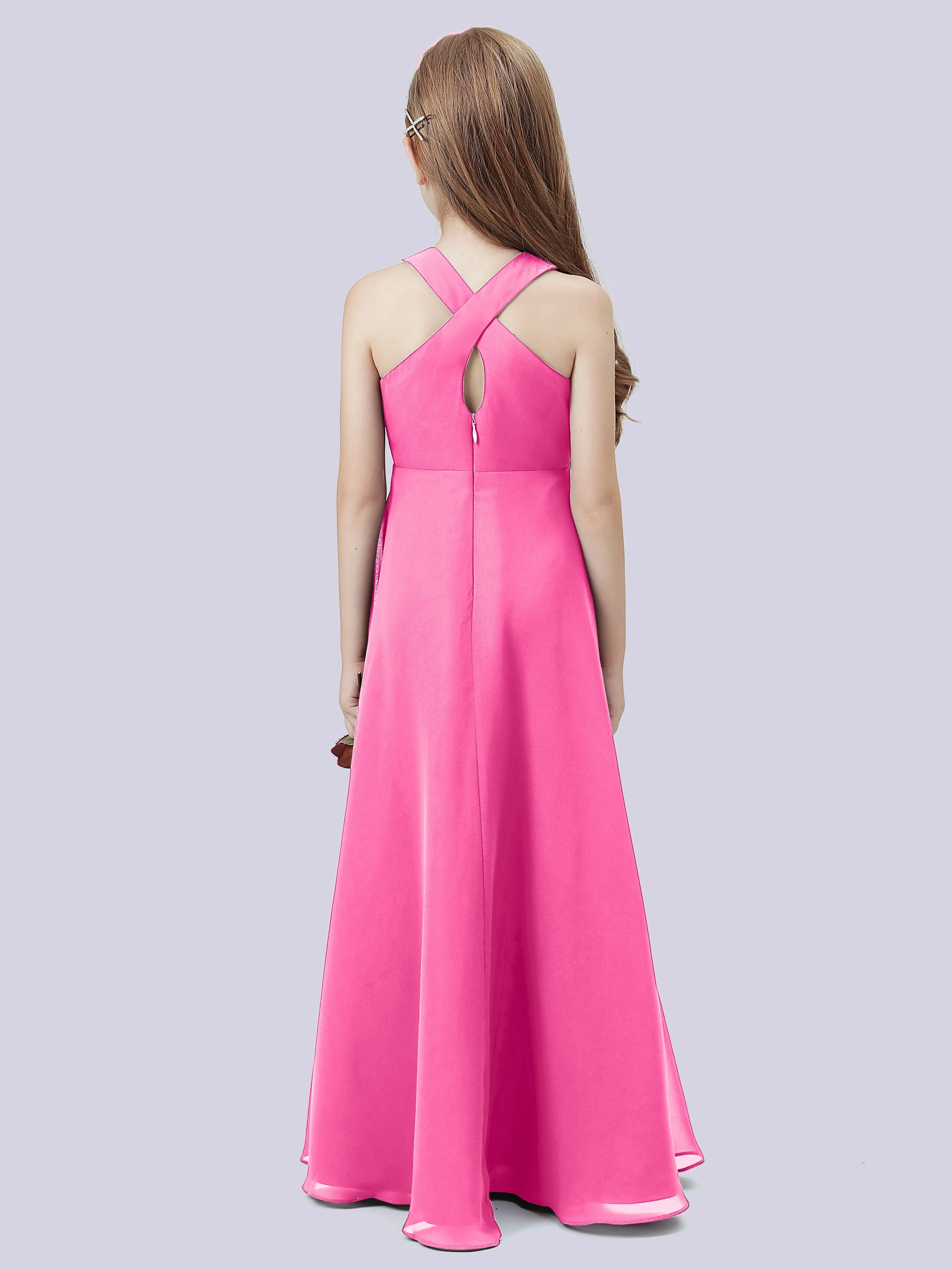 Crisscross Chiffon Junior Bridesmaid Dress