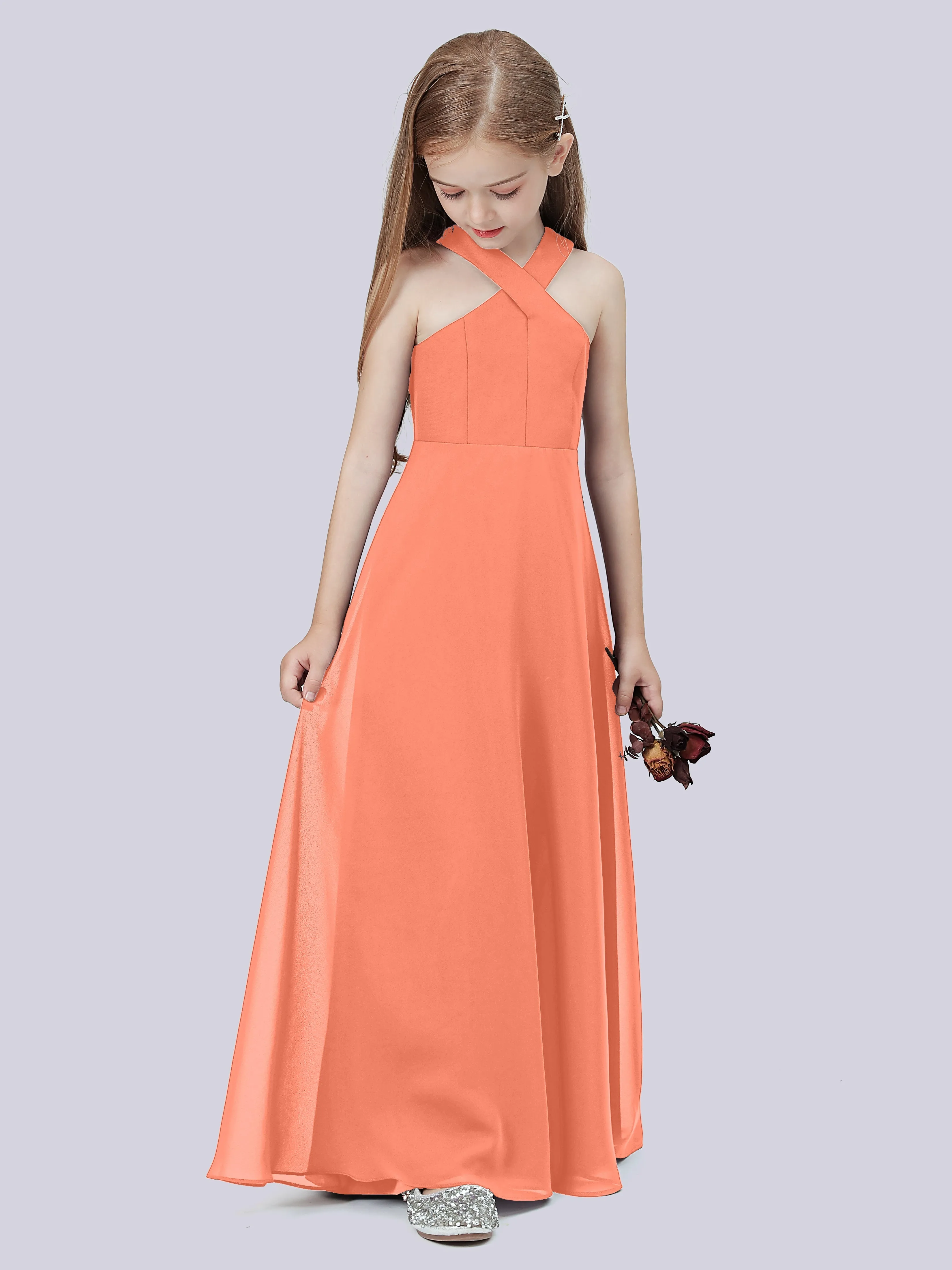 Crisscross Chiffon Junior Bridesmaid Dress