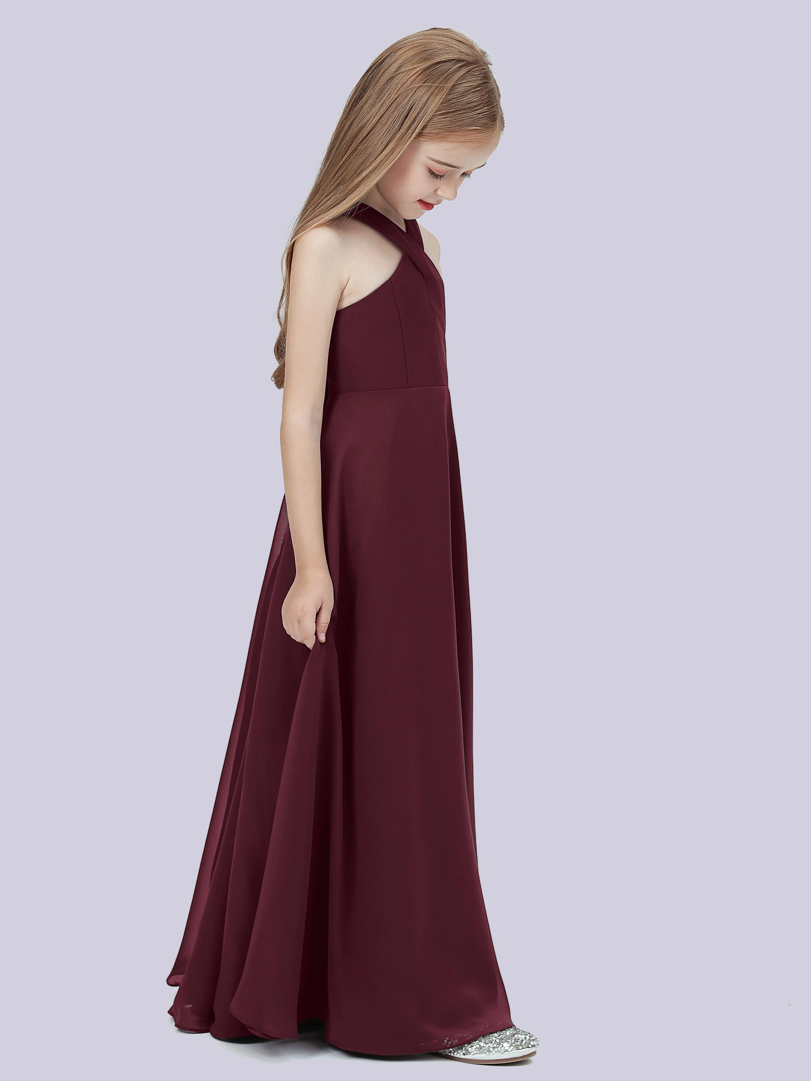 Crisscross Chiffon Junior Bridesmaid Dress