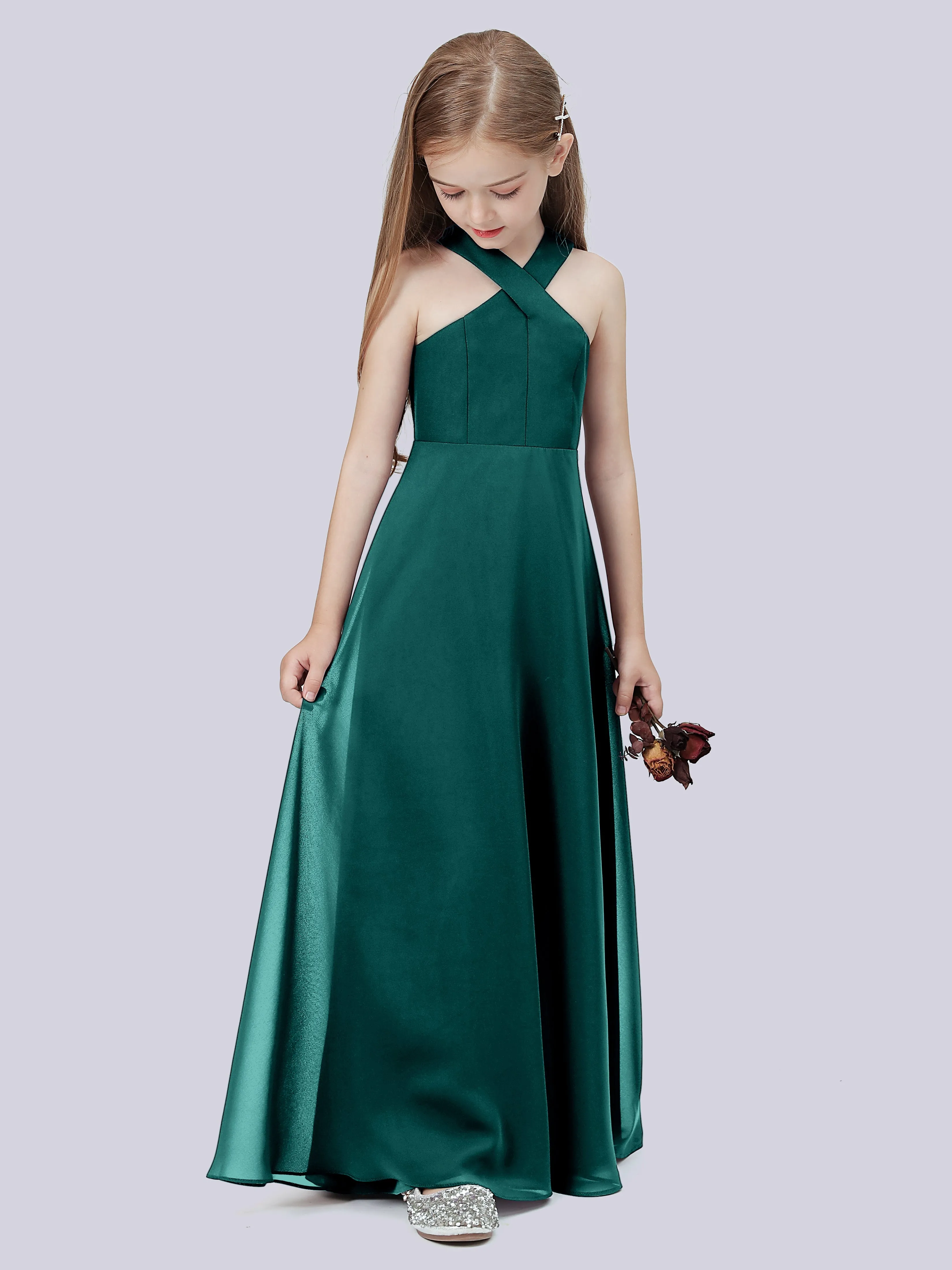 Crisscross Chiffon Junior Bridesmaid Dress