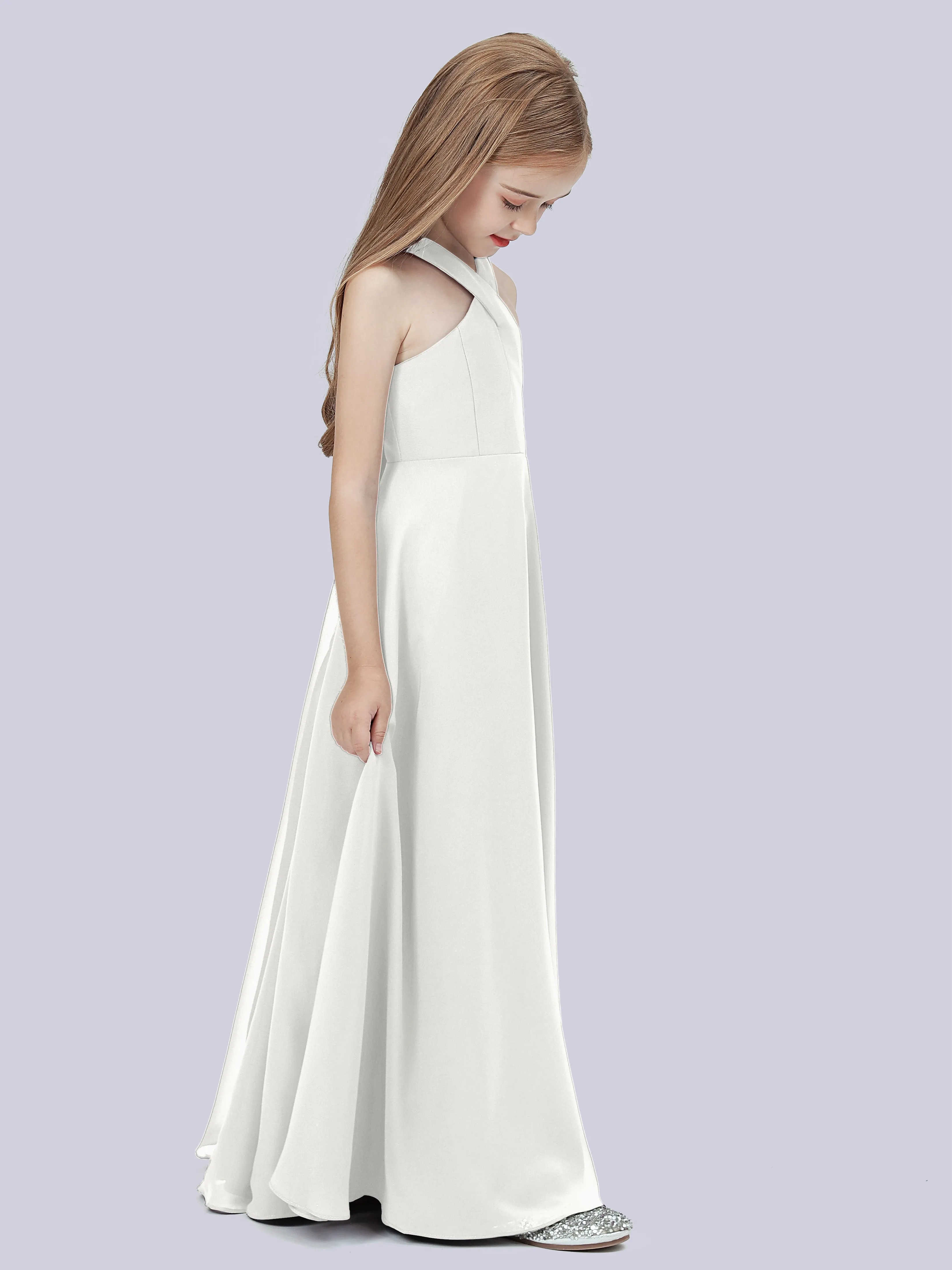 Crisscross Chiffon Junior Bridesmaid Dress