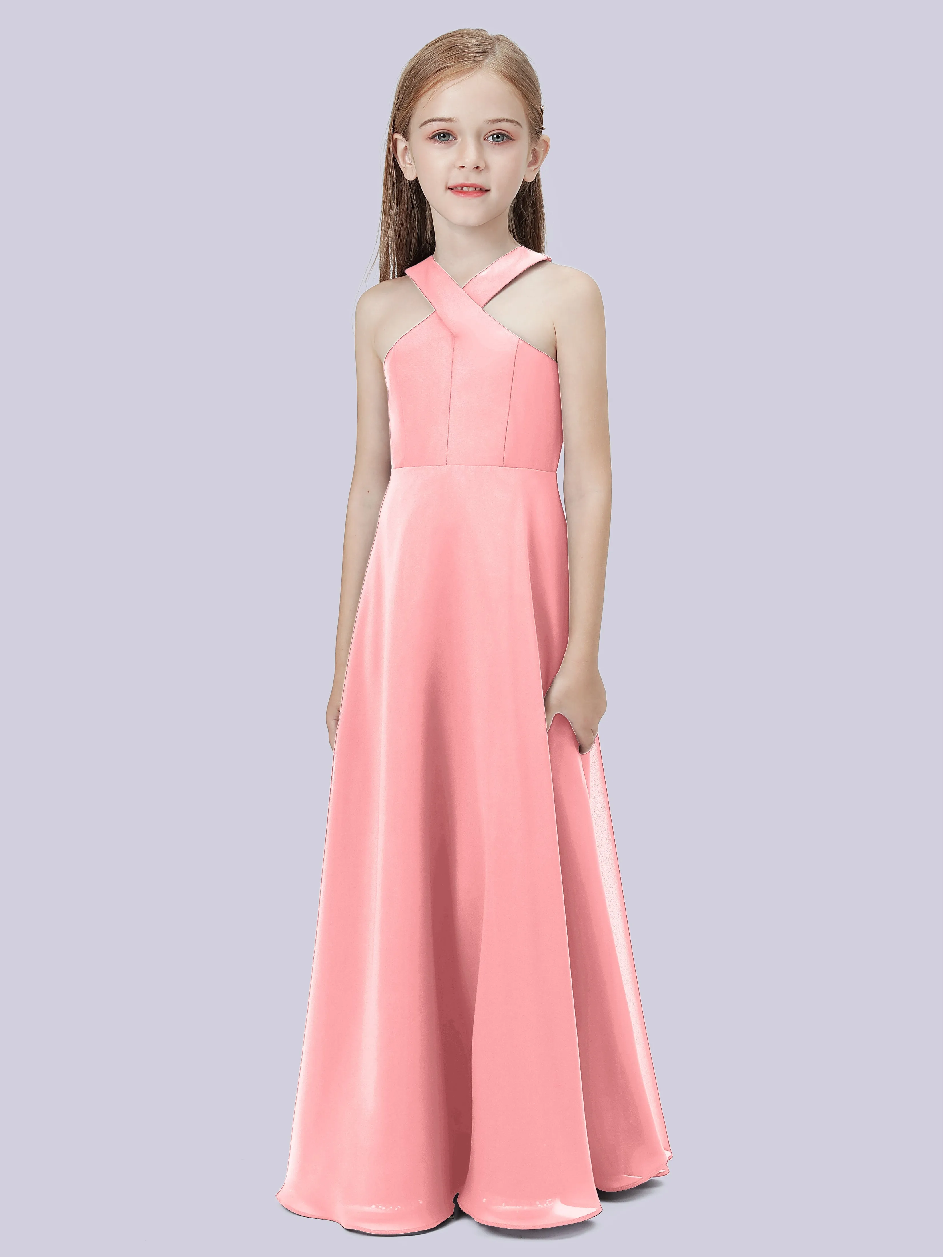 Crisscross Chiffon Junior Bridesmaid Dress