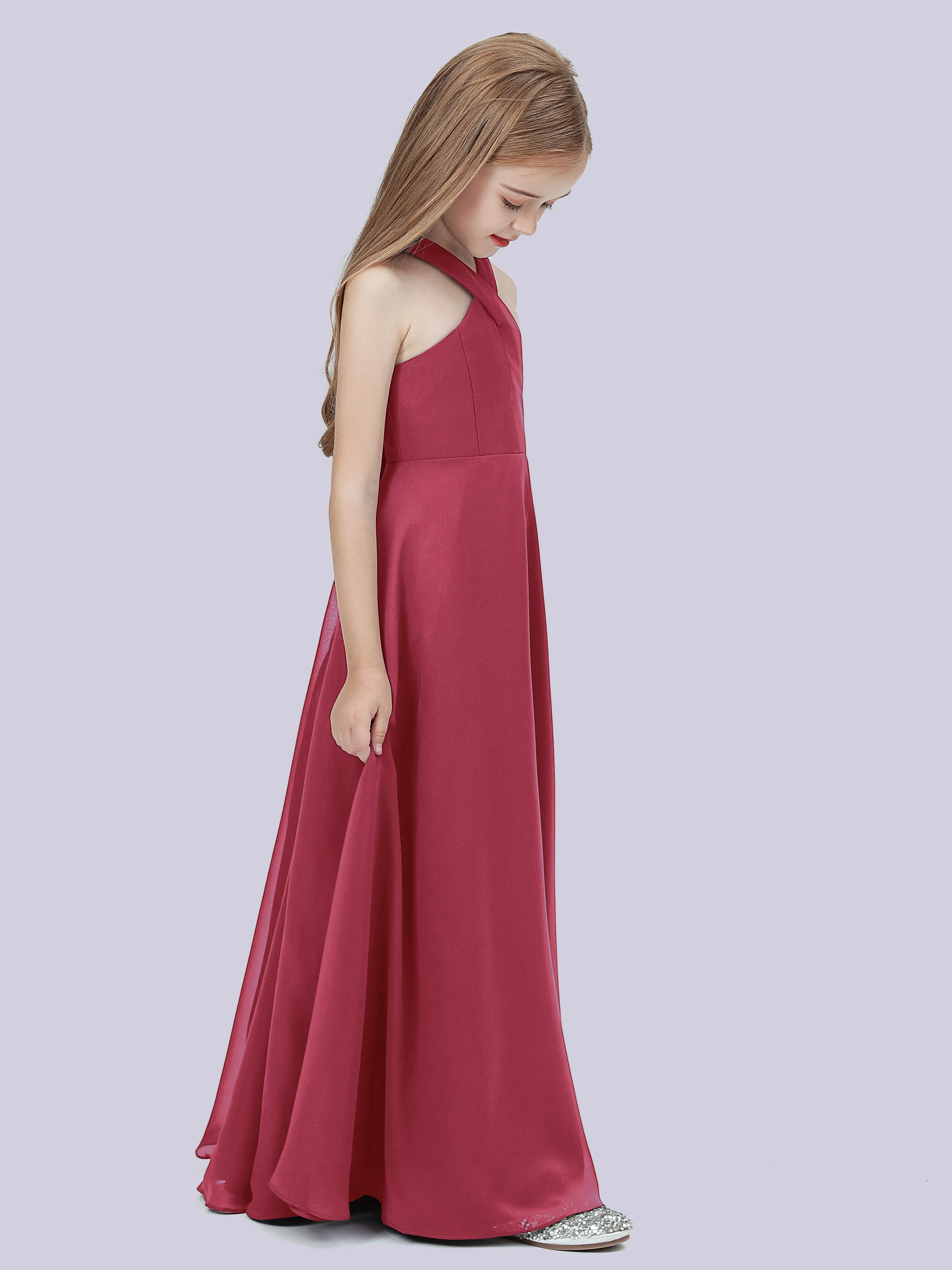 Crisscross Chiffon Junior Bridesmaid Dress