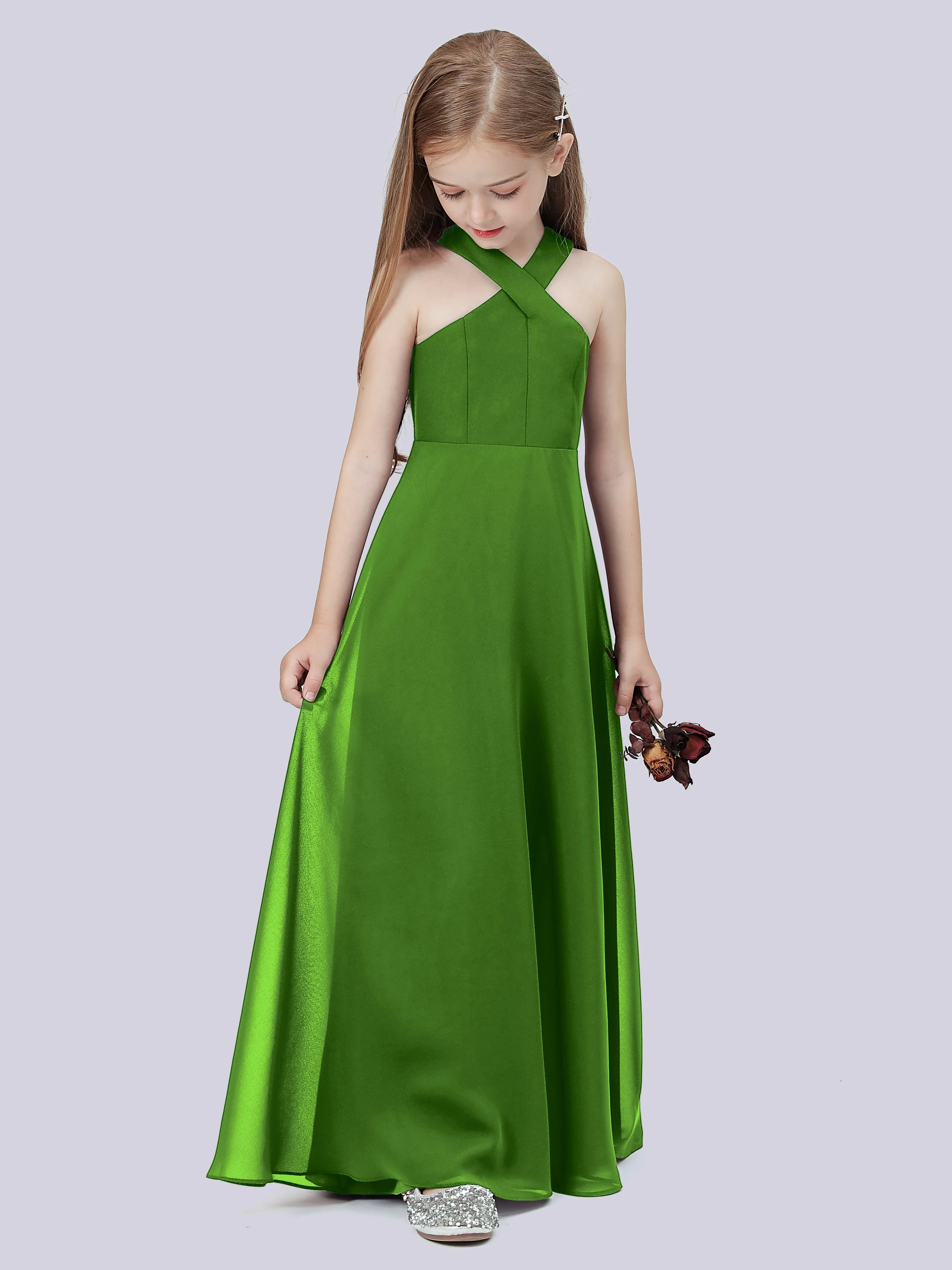 Crisscross Chiffon Junior Bridesmaid Dress