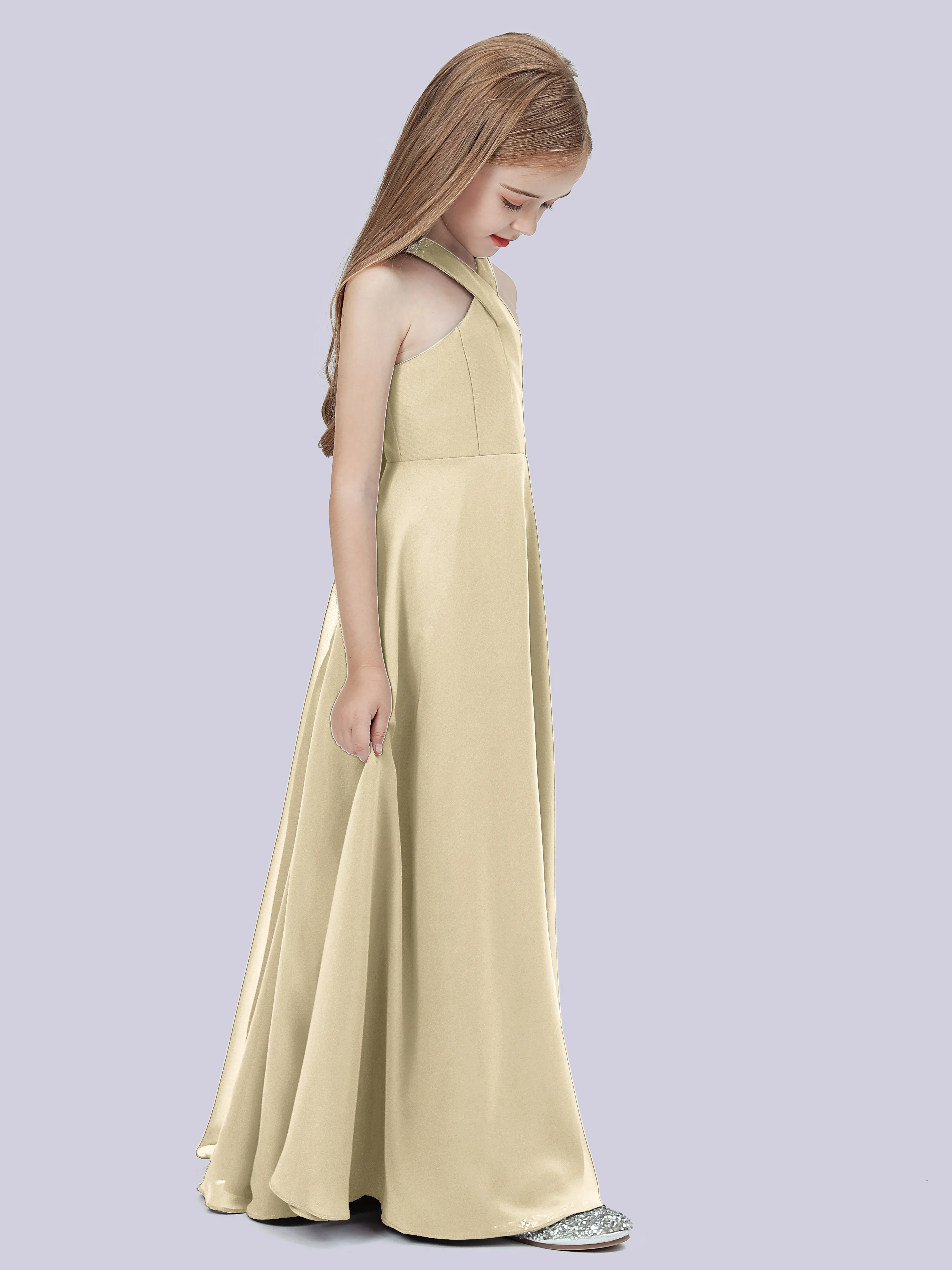 Crisscross Chiffon Junior Bridesmaid Dress