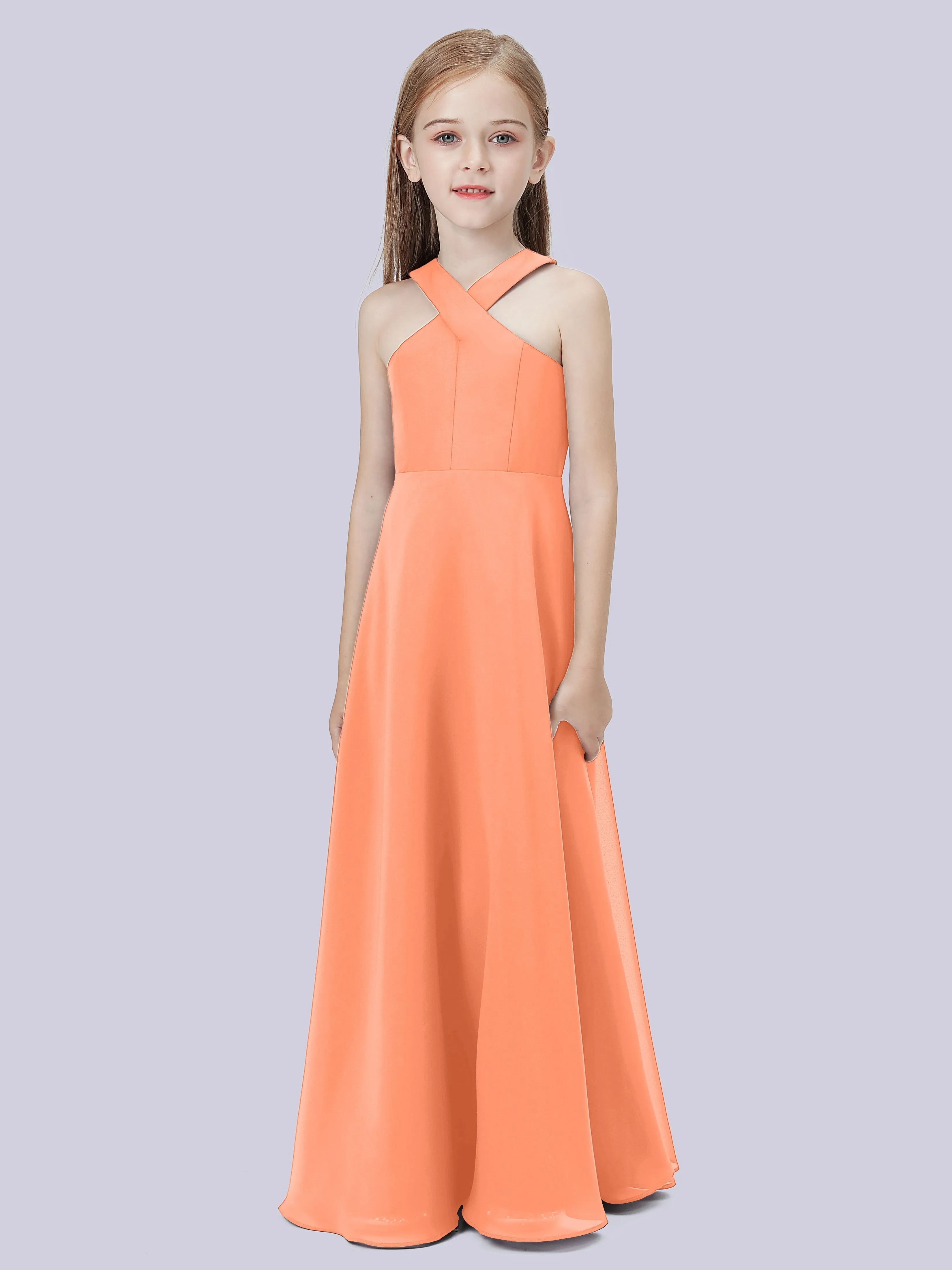 Crisscross Chiffon Junior Bridesmaid Dress