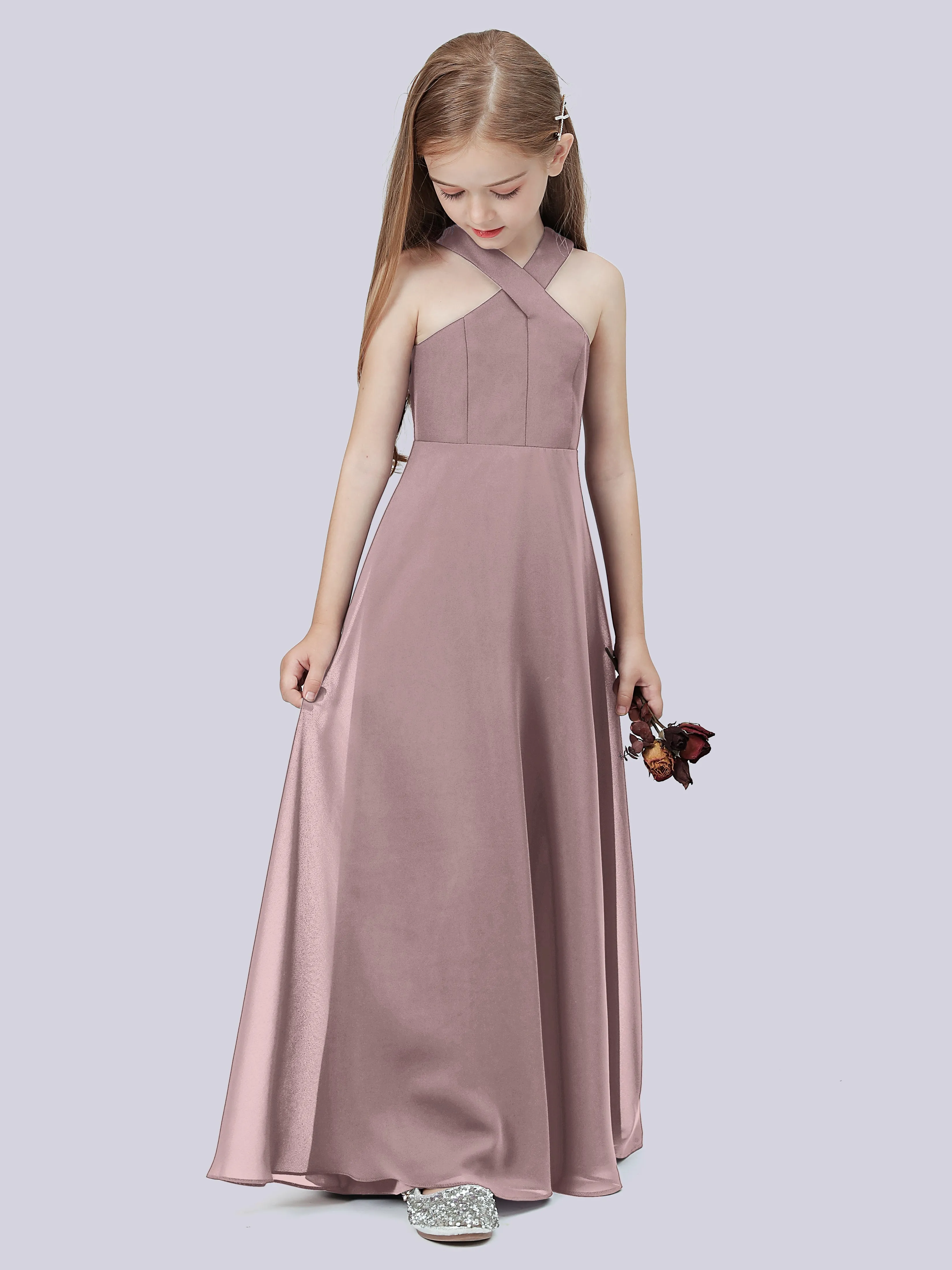 Crisscross Chiffon Junior Bridesmaid Dress