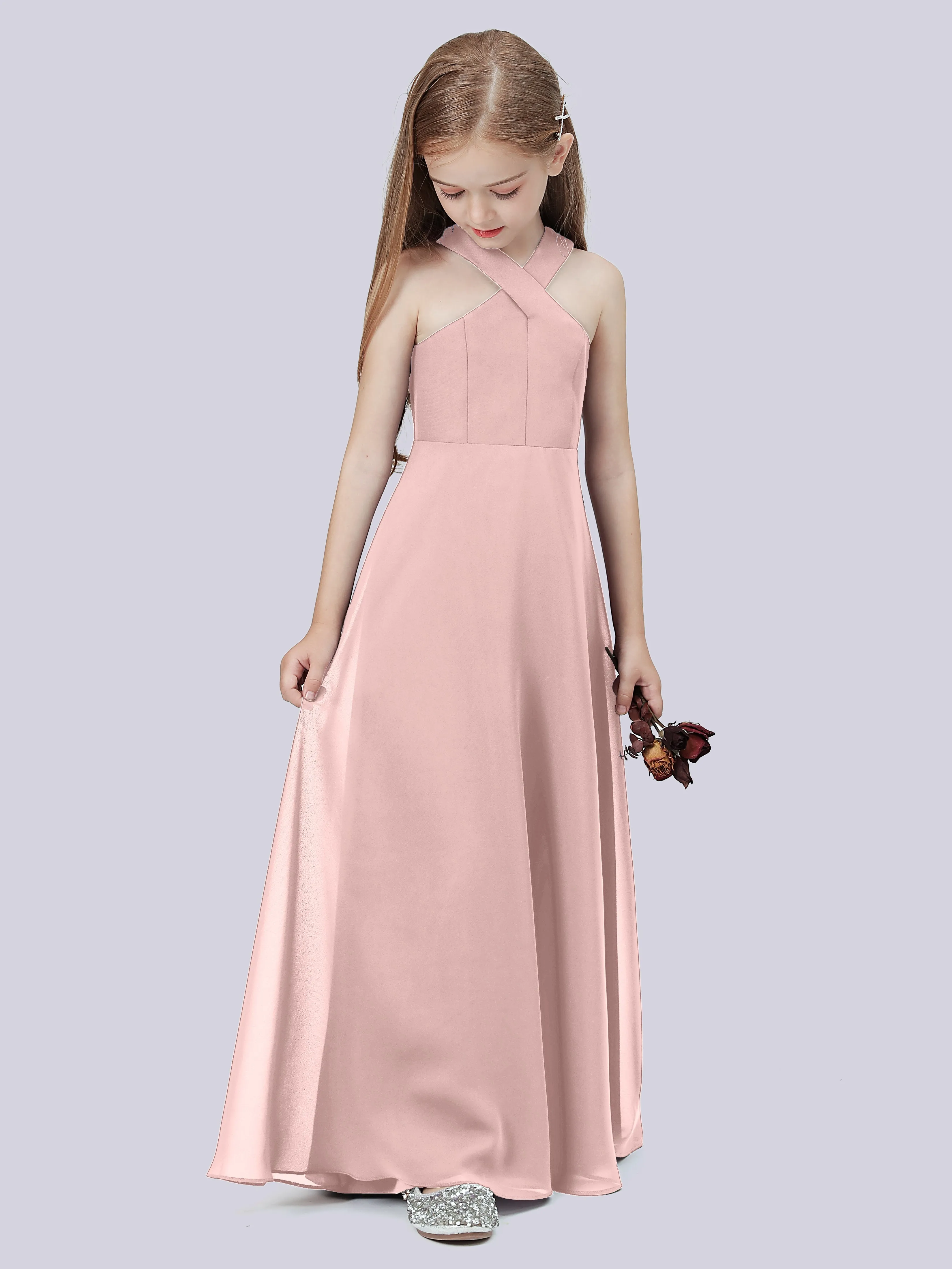 Crisscross Chiffon Junior Bridesmaid Dress