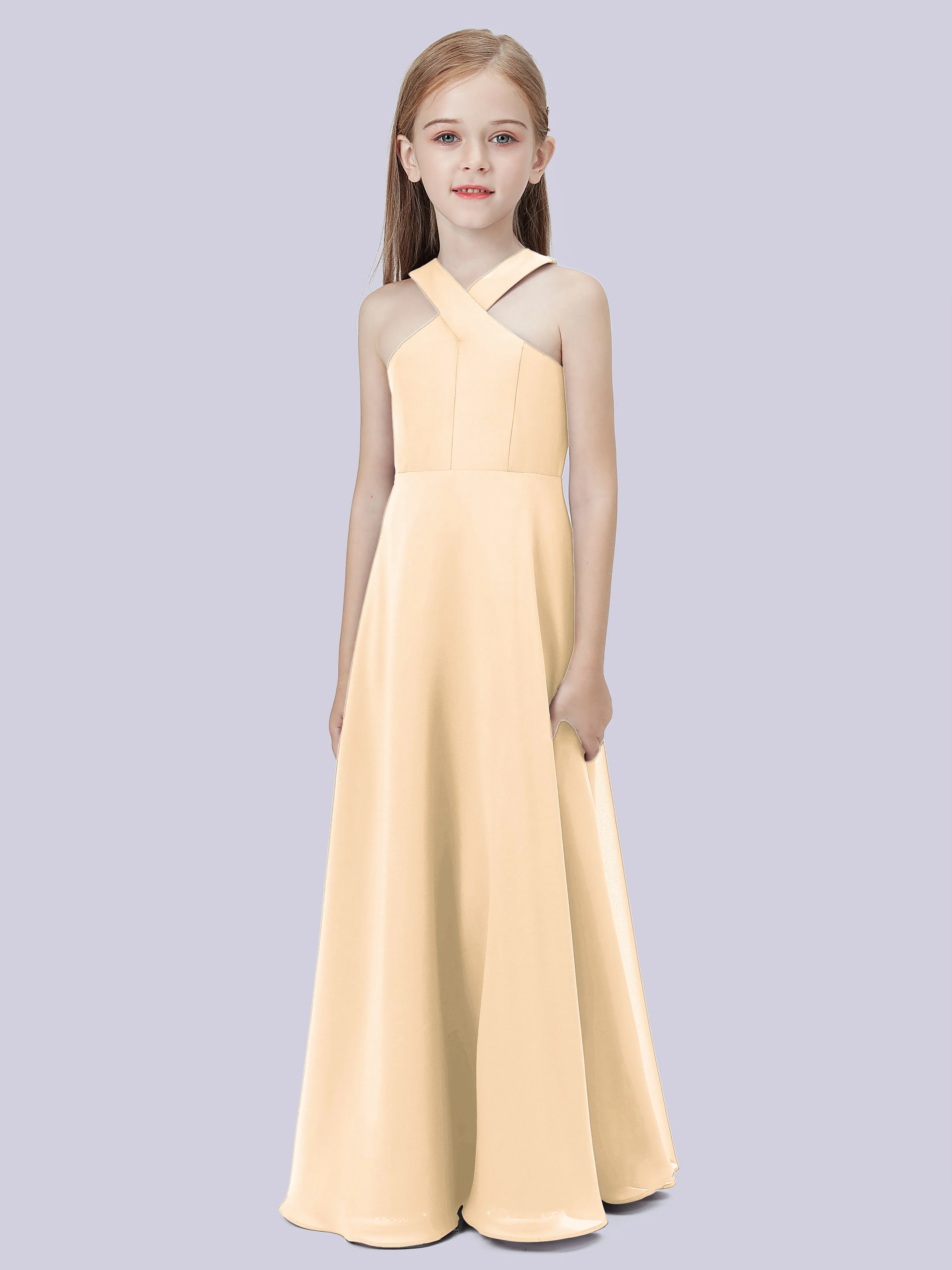 Crisscross Chiffon Junior Bridesmaid Dress