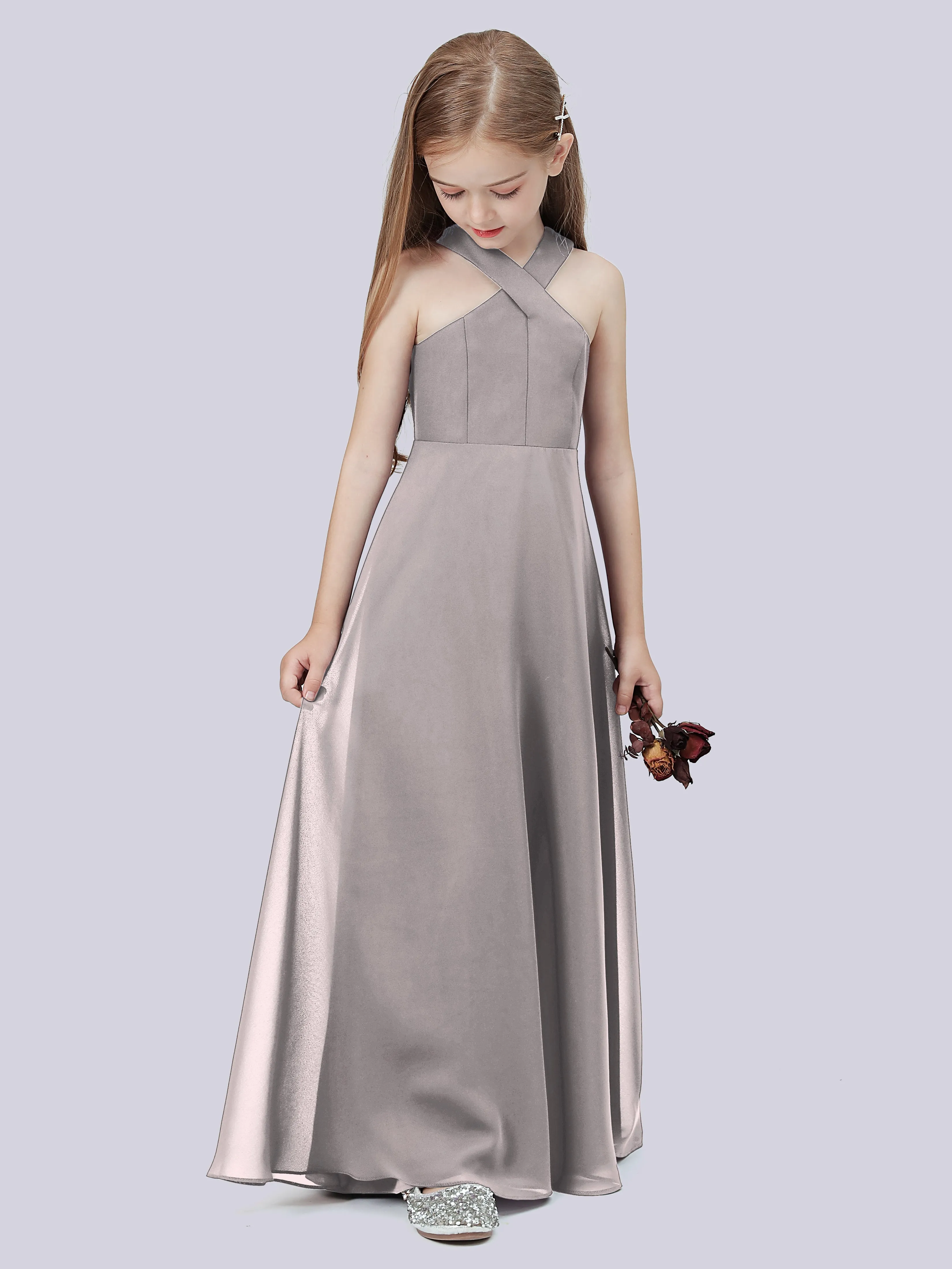 Crisscross Chiffon Junior Bridesmaid Dress