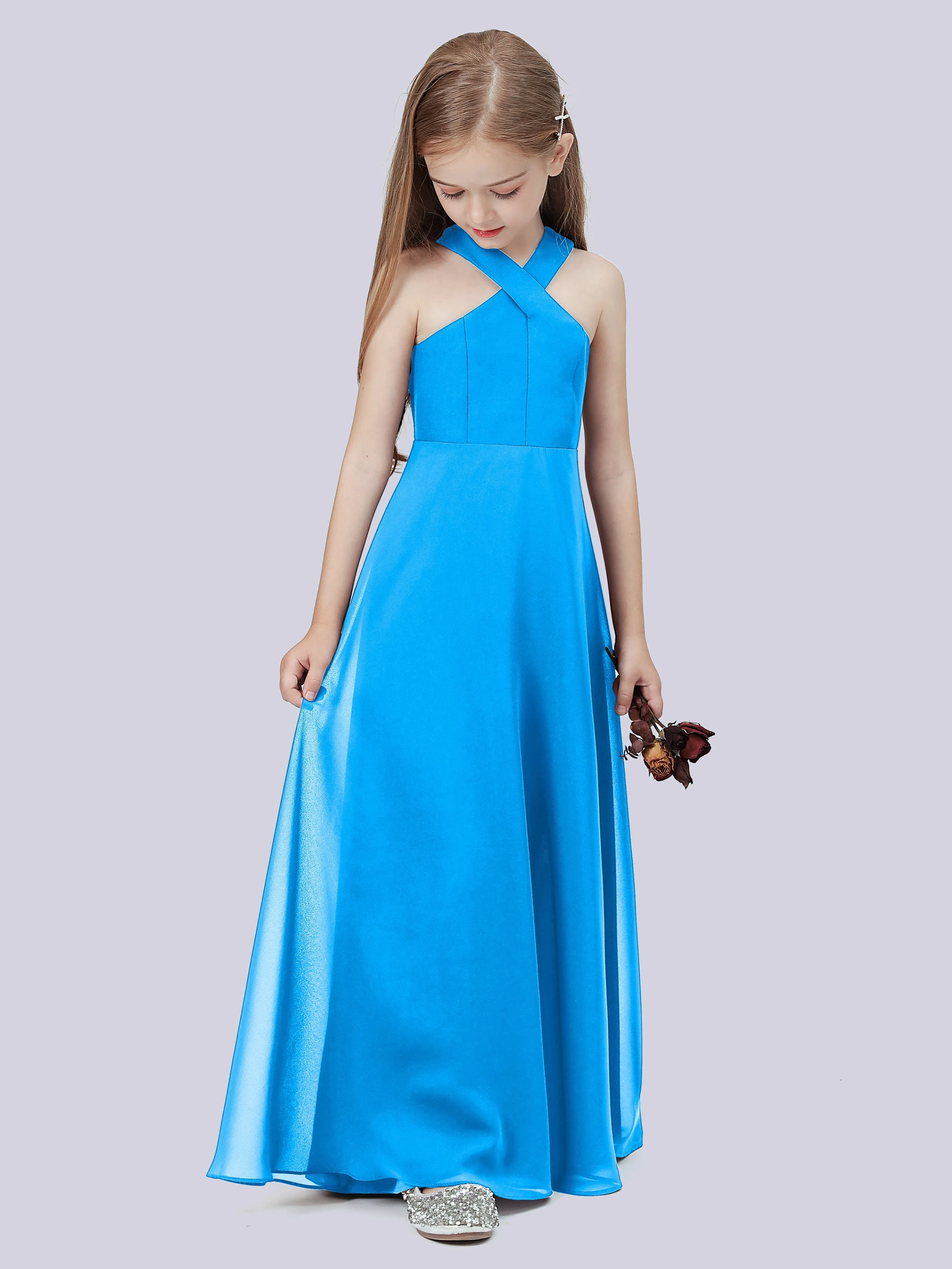 Crisscross Chiffon Junior Bridesmaid Dress