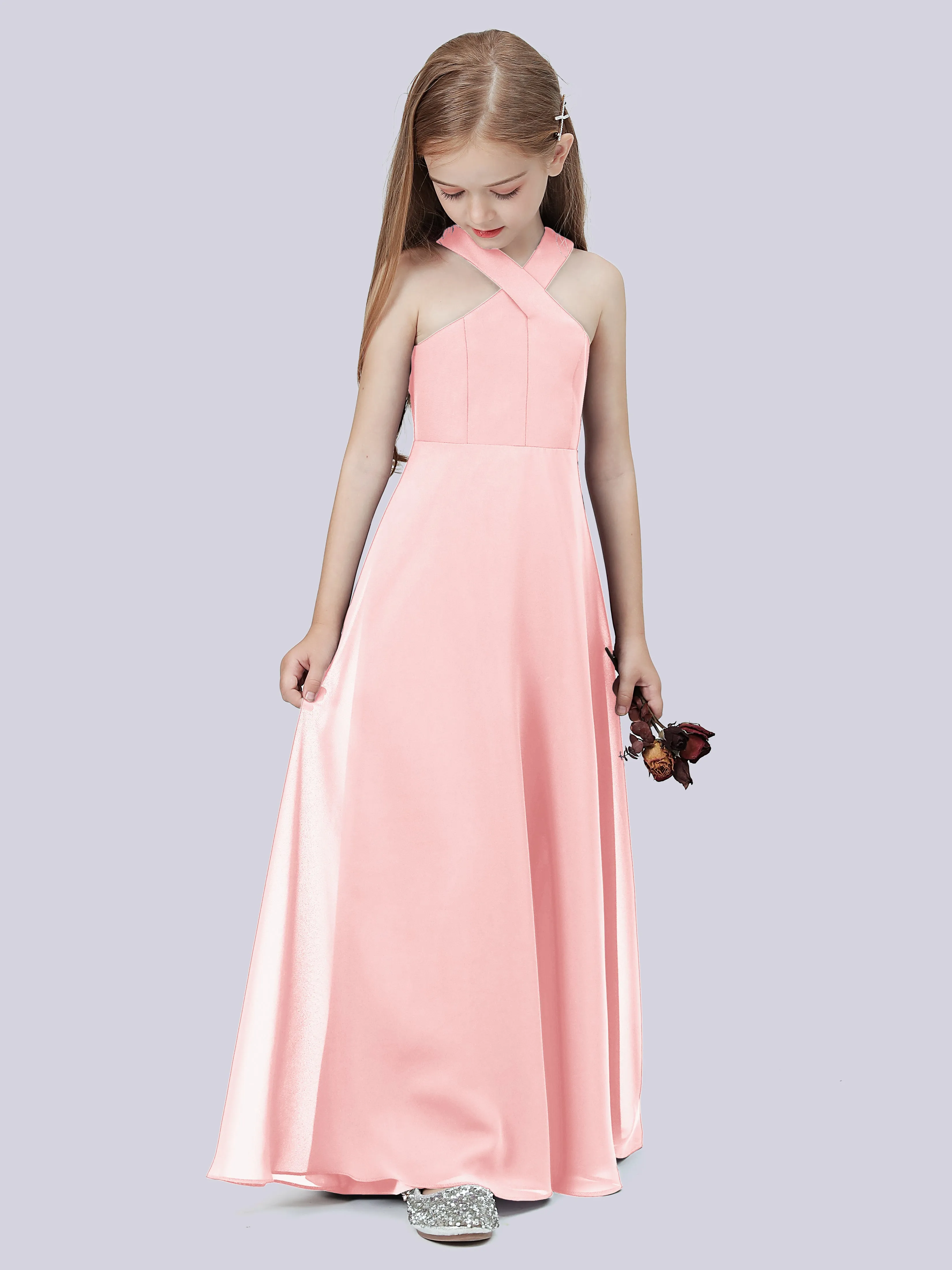 Crisscross Chiffon Junior Bridesmaid Dress