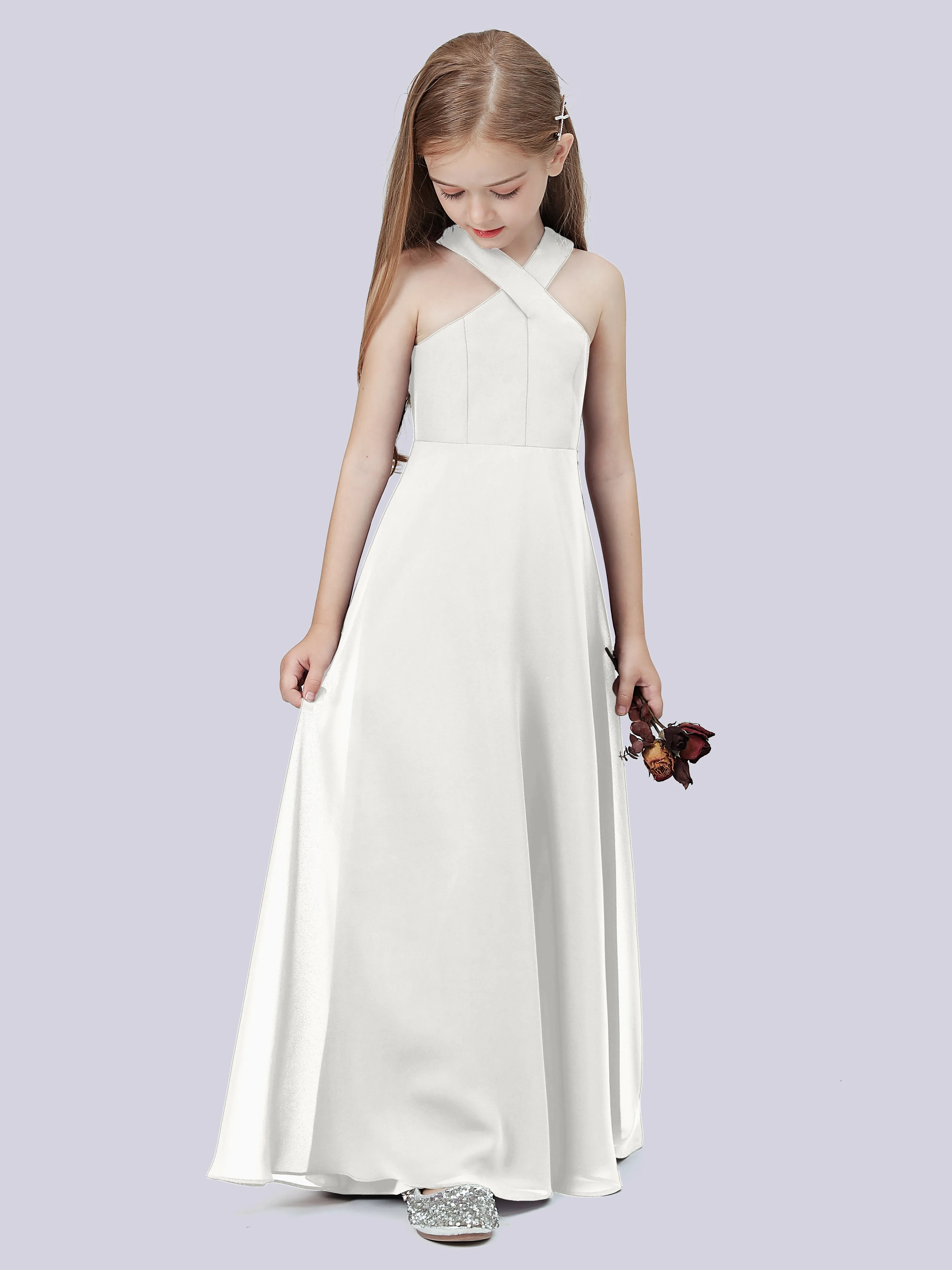 Crisscross Chiffon Junior Bridesmaid Dress