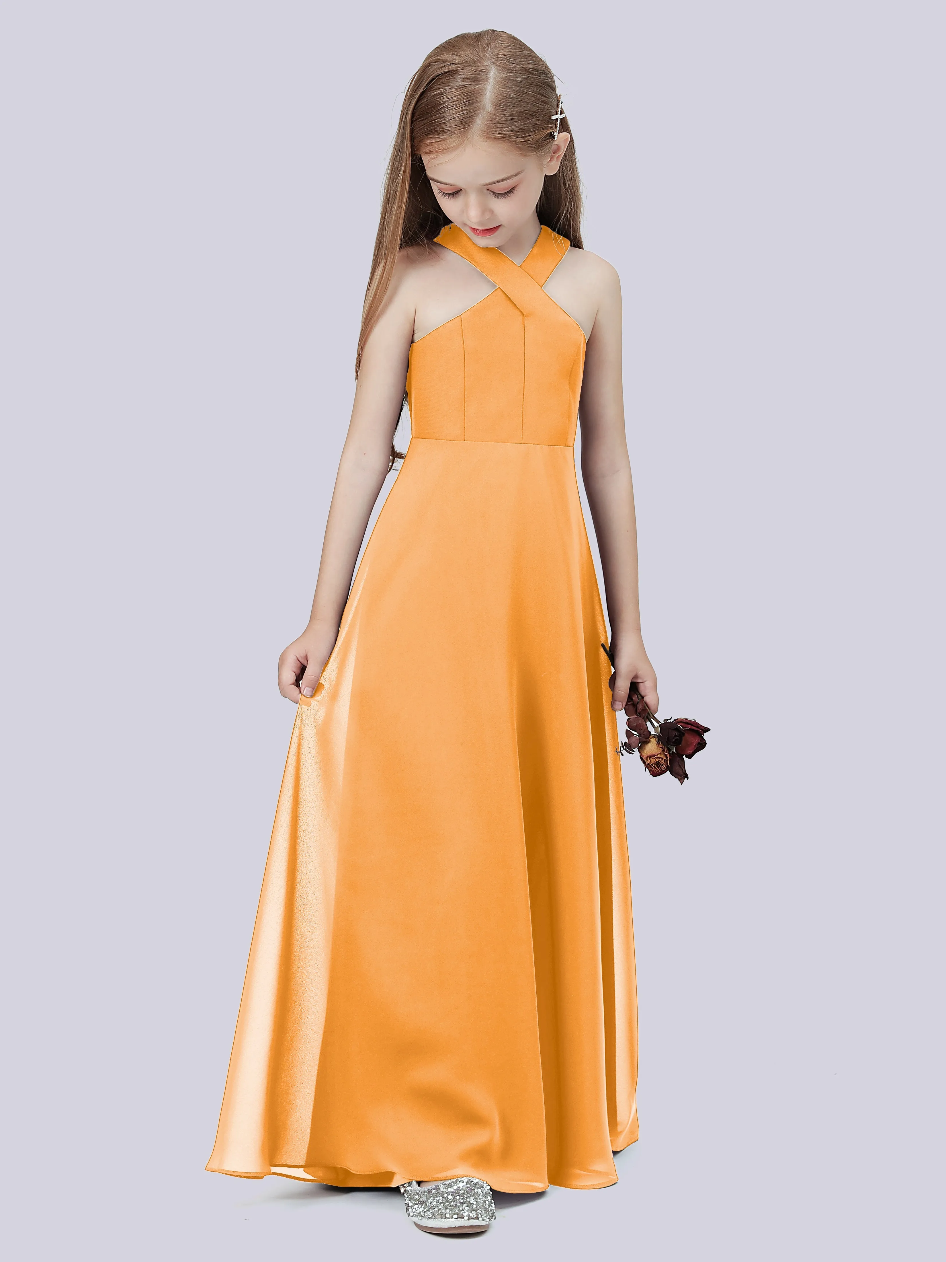 Crisscross Chiffon Junior Bridesmaid Dress