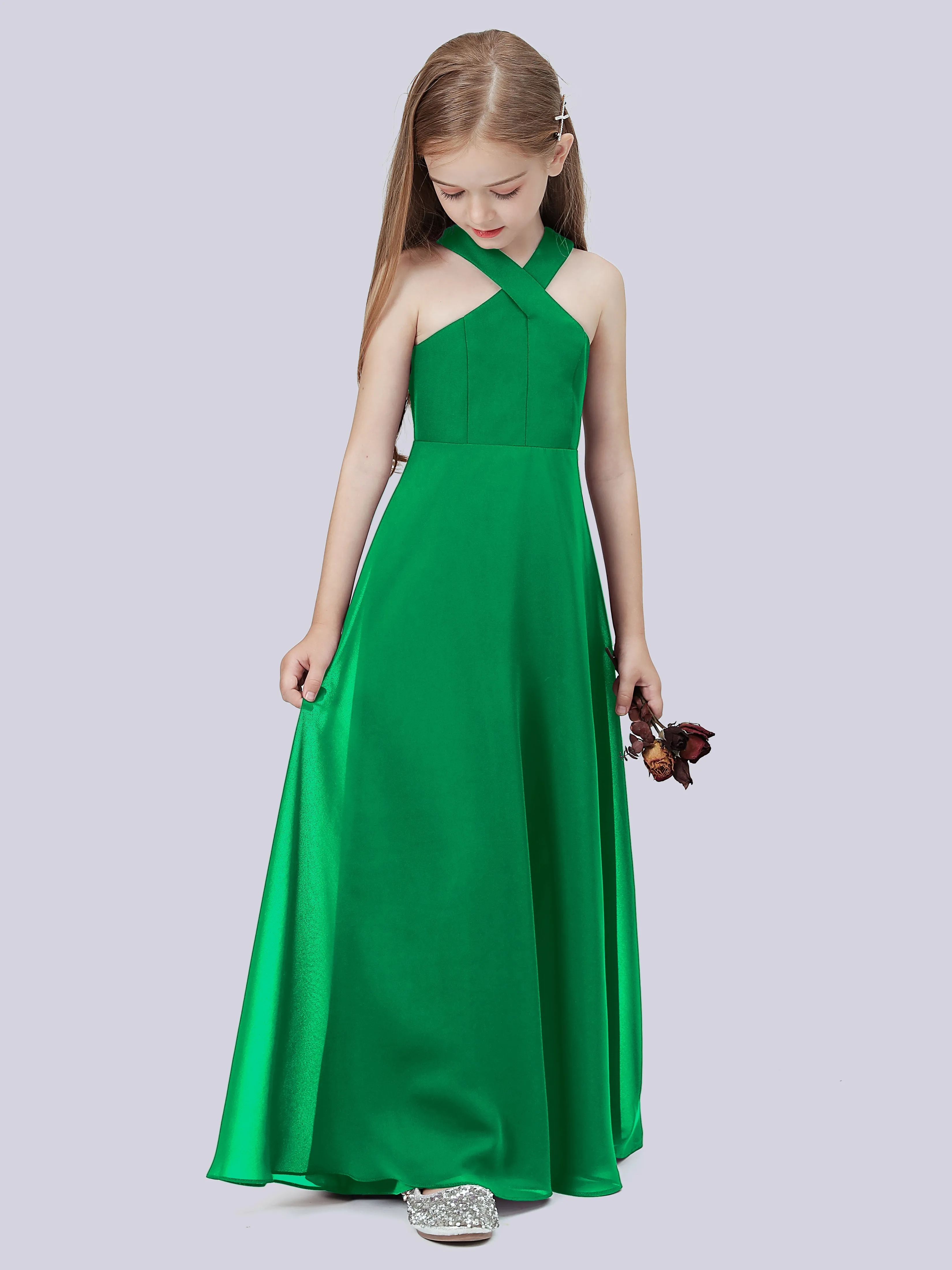 Crisscross Chiffon Junior Bridesmaid Dress