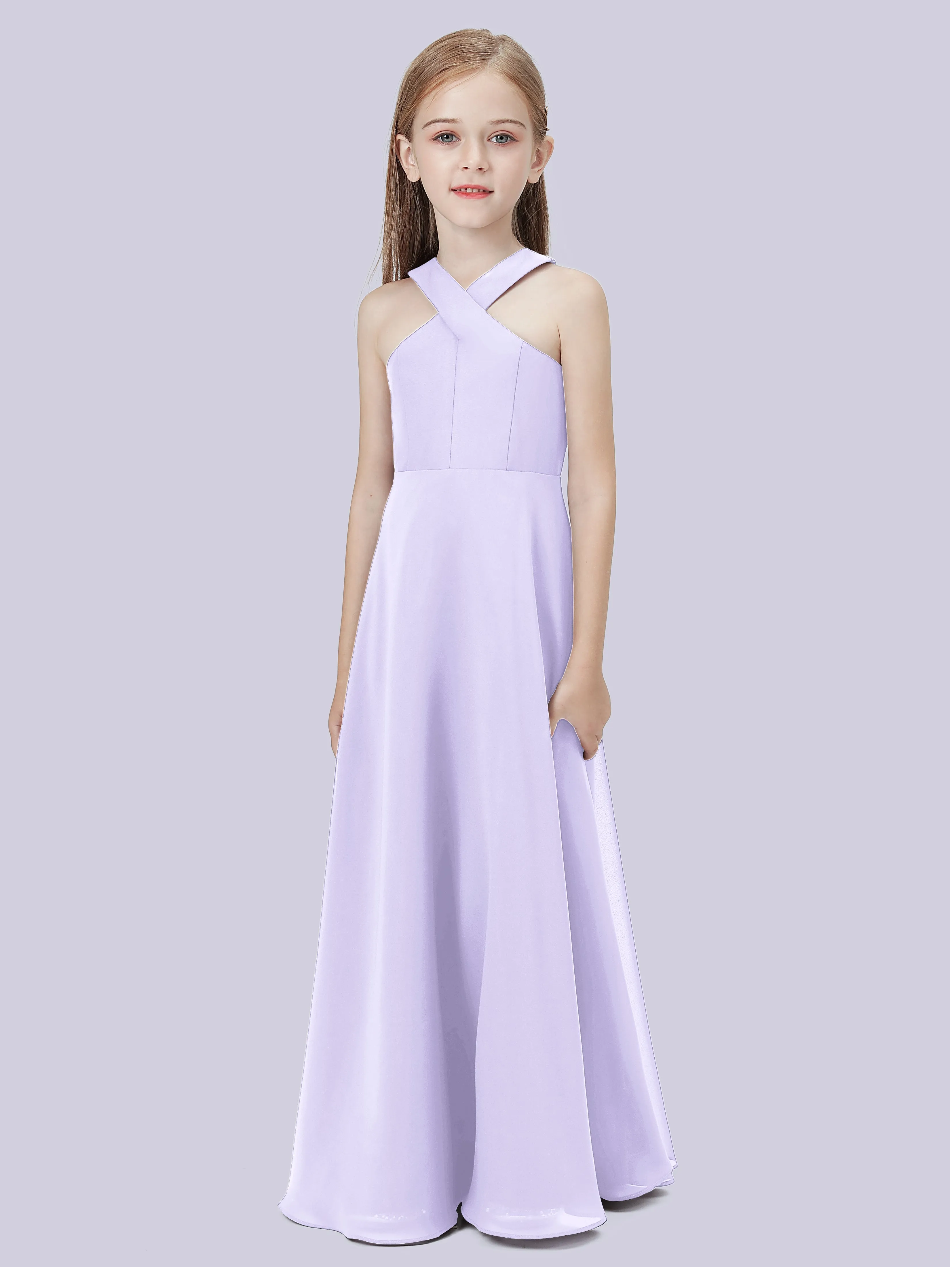 Crisscross Chiffon Junior Bridesmaid Dress