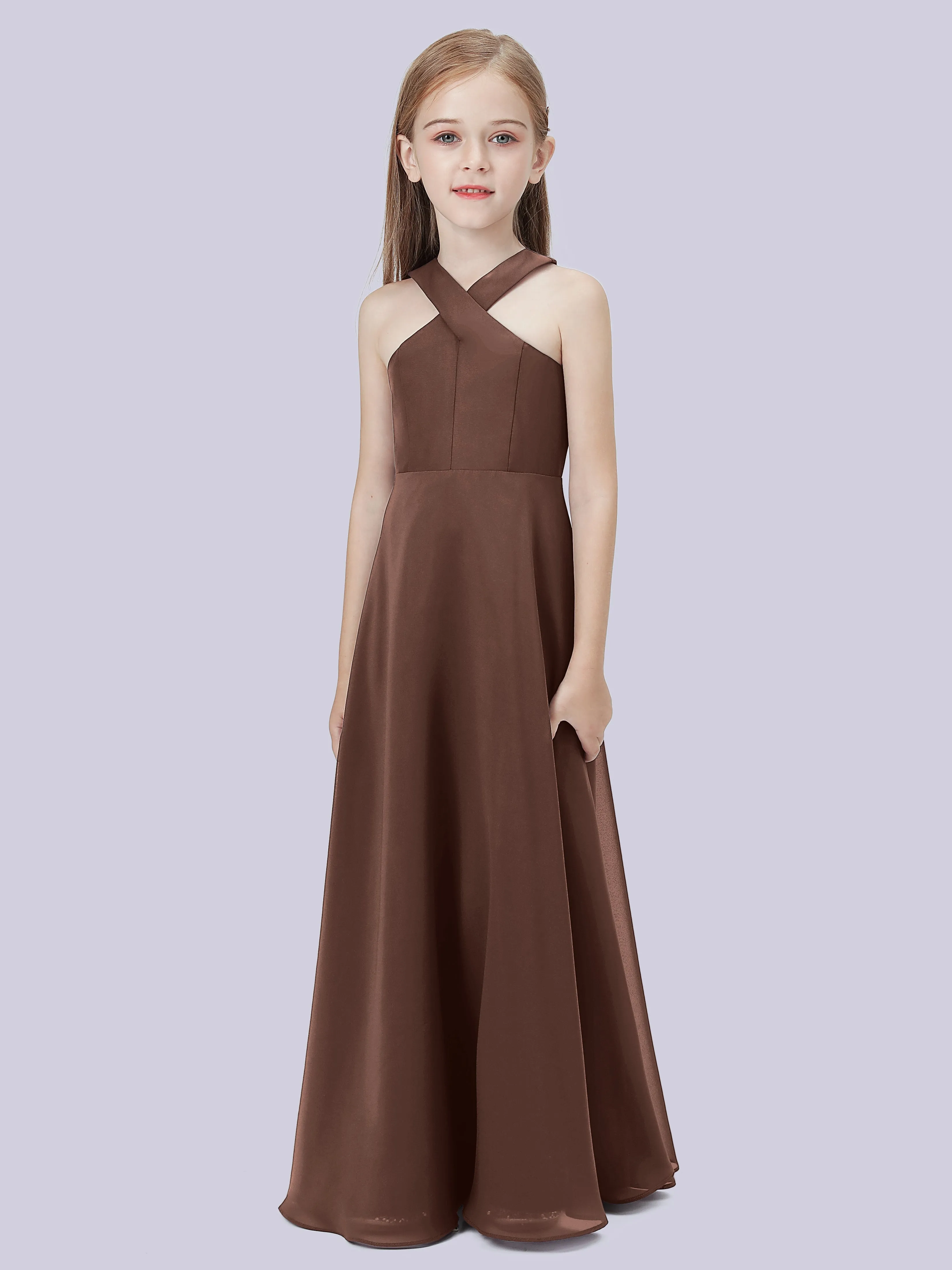 Crisscross Chiffon Junior Bridesmaid Dress