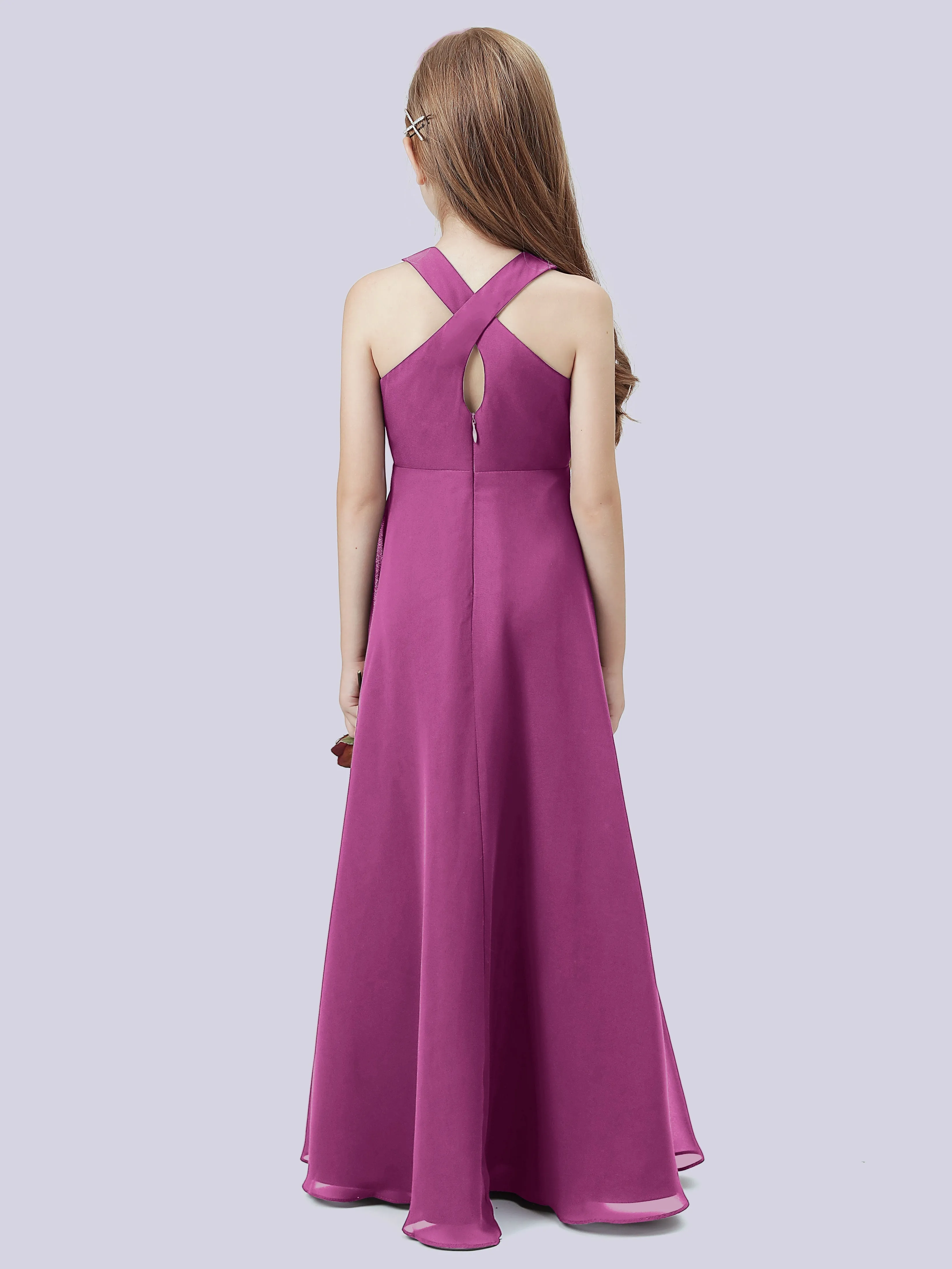 Crisscross Chiffon Junior Bridesmaid Dress