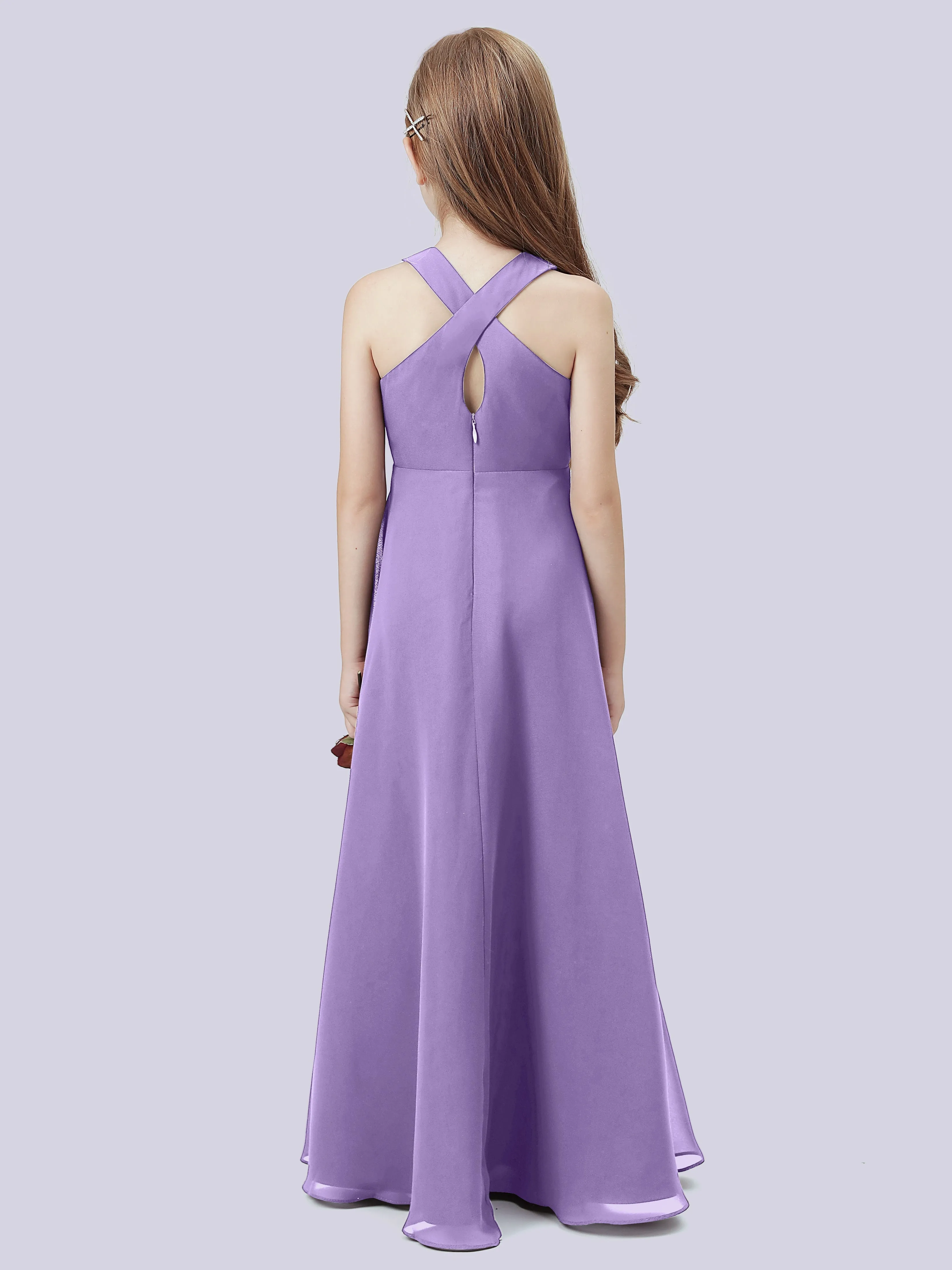 Crisscross Chiffon Junior Bridesmaid Dress