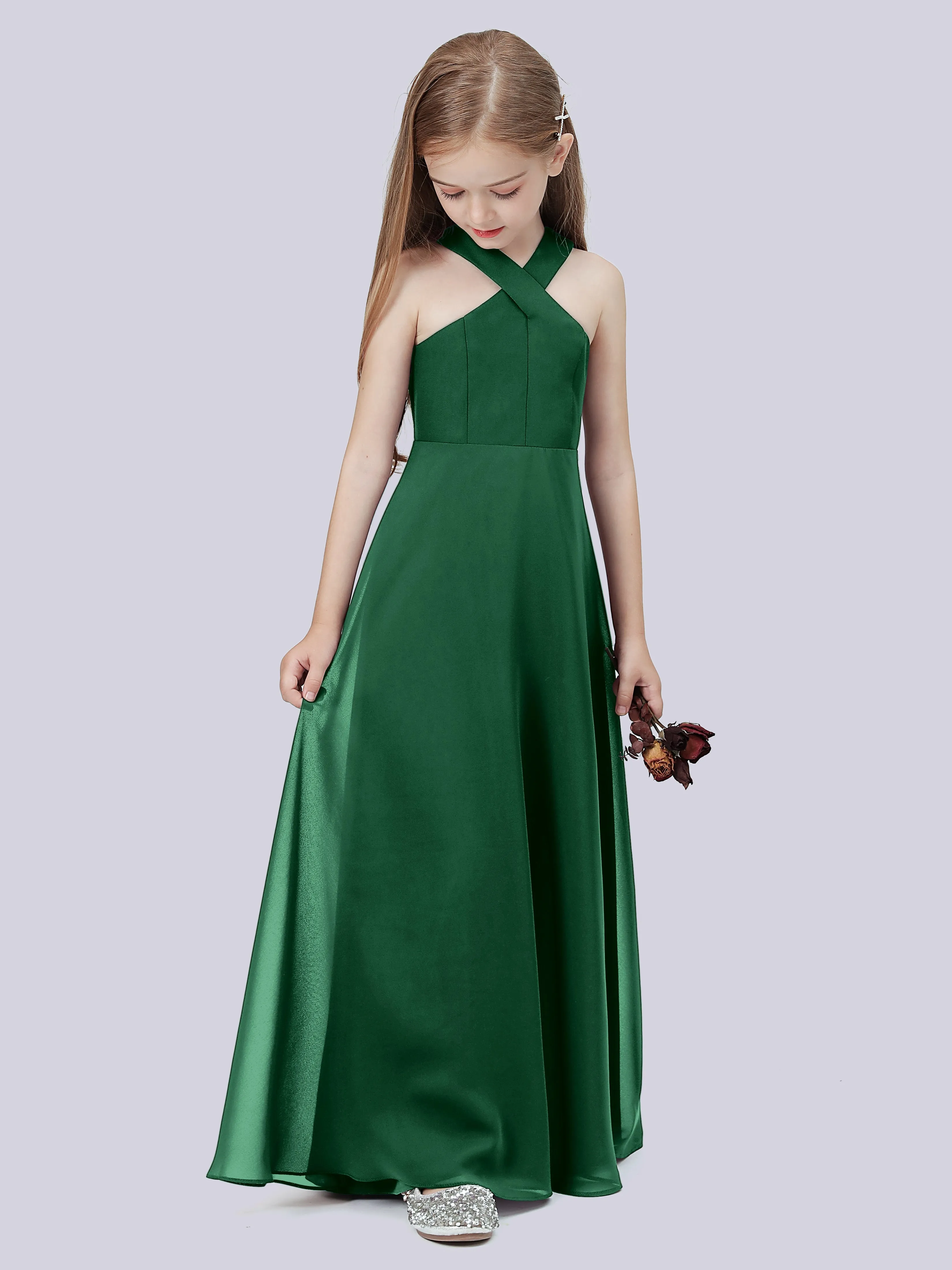 Crisscross Chiffon Junior Bridesmaid Dress