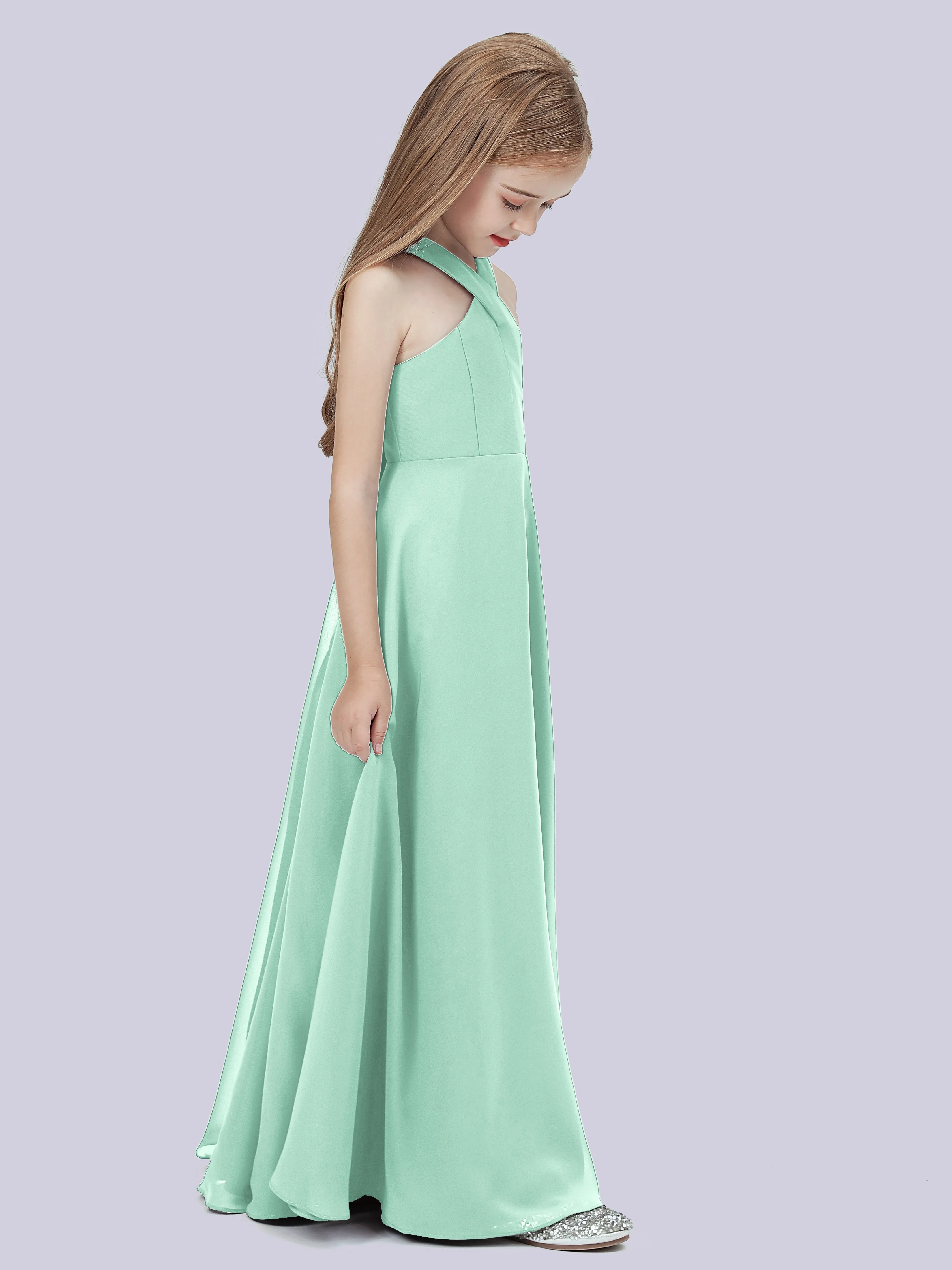 Crisscross Chiffon Junior Bridesmaid Dress