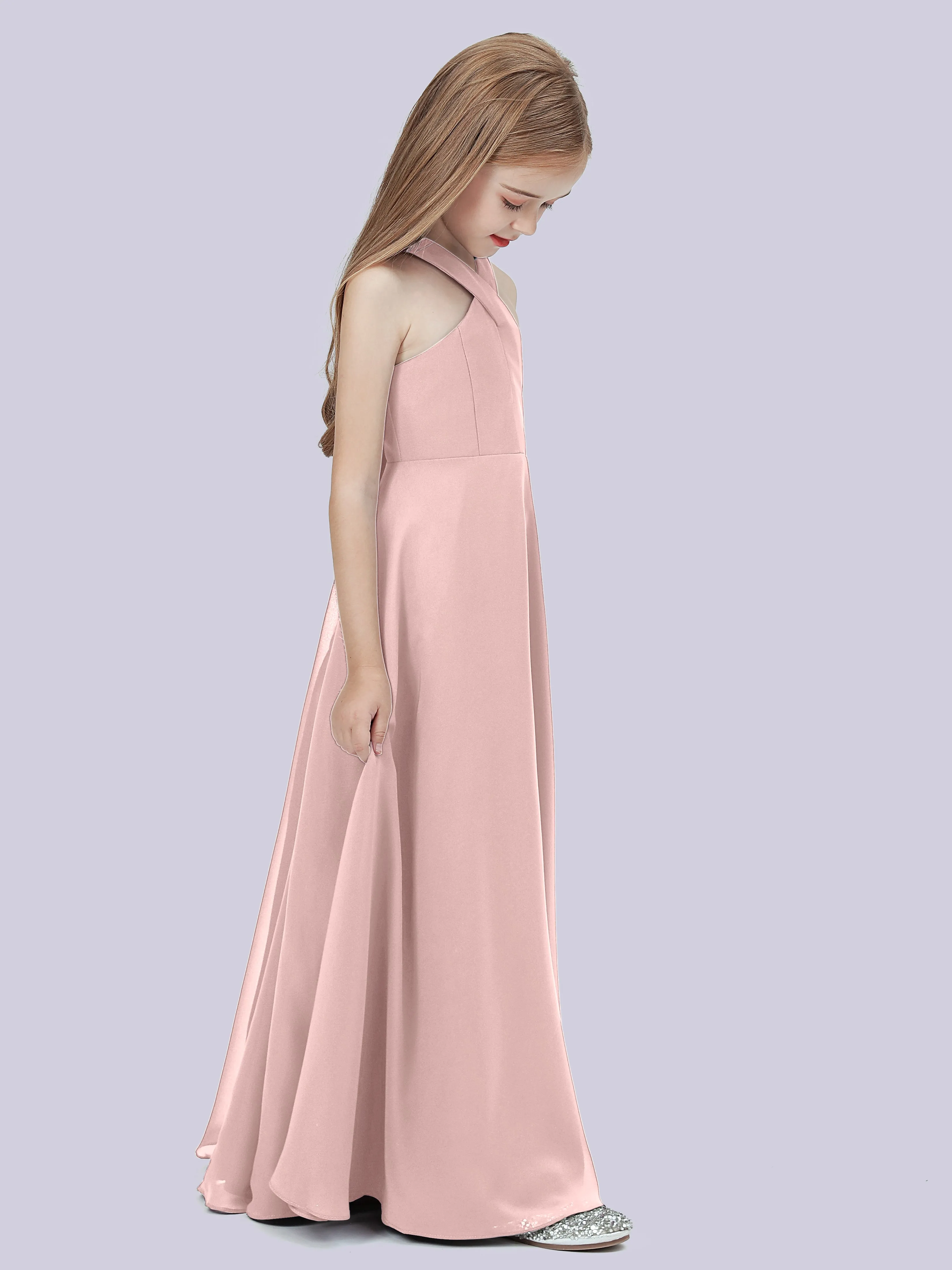 Crisscross Chiffon Junior Bridesmaid Dress