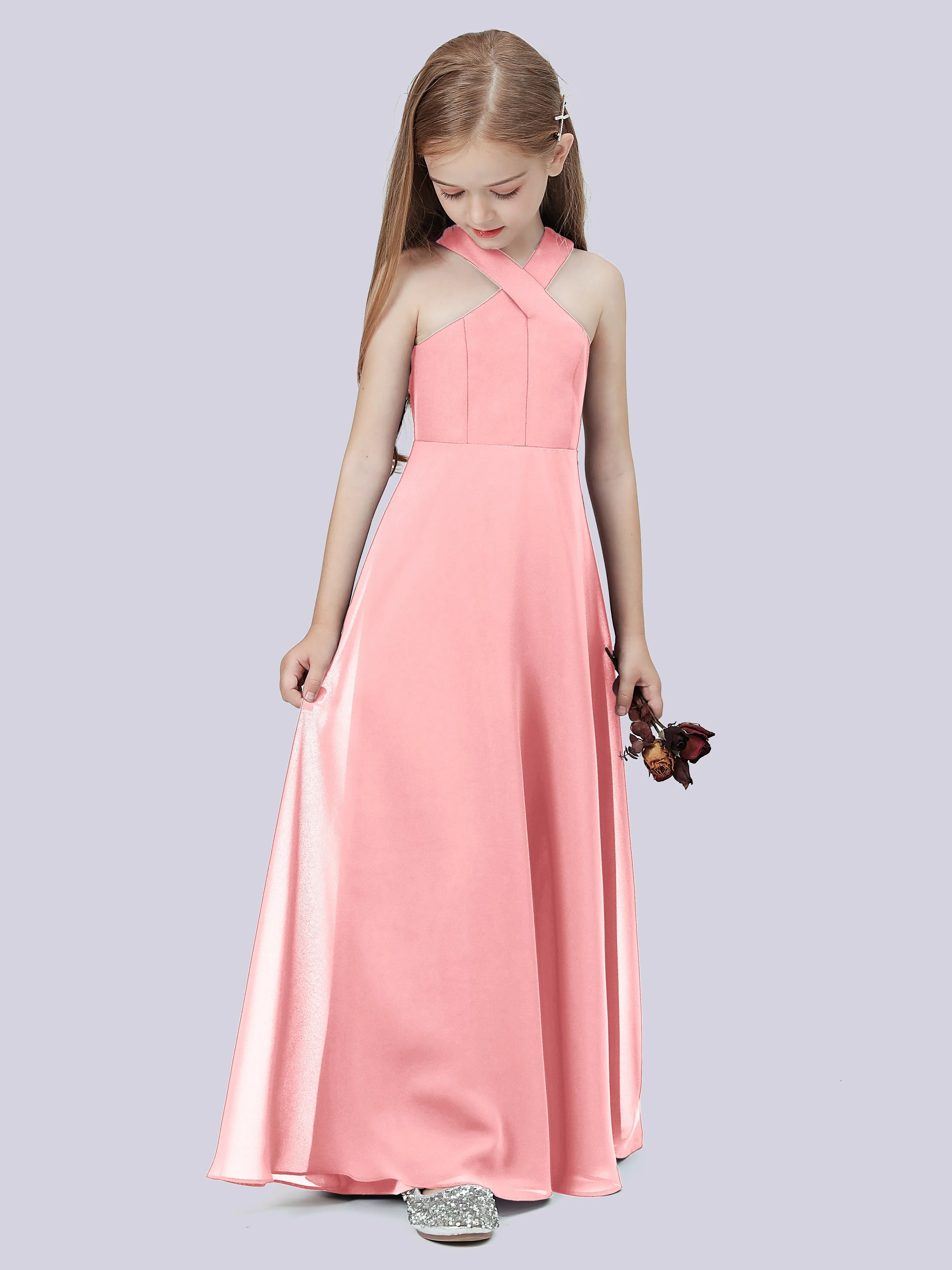 Crisscross Chiffon Junior Bridesmaid Dress