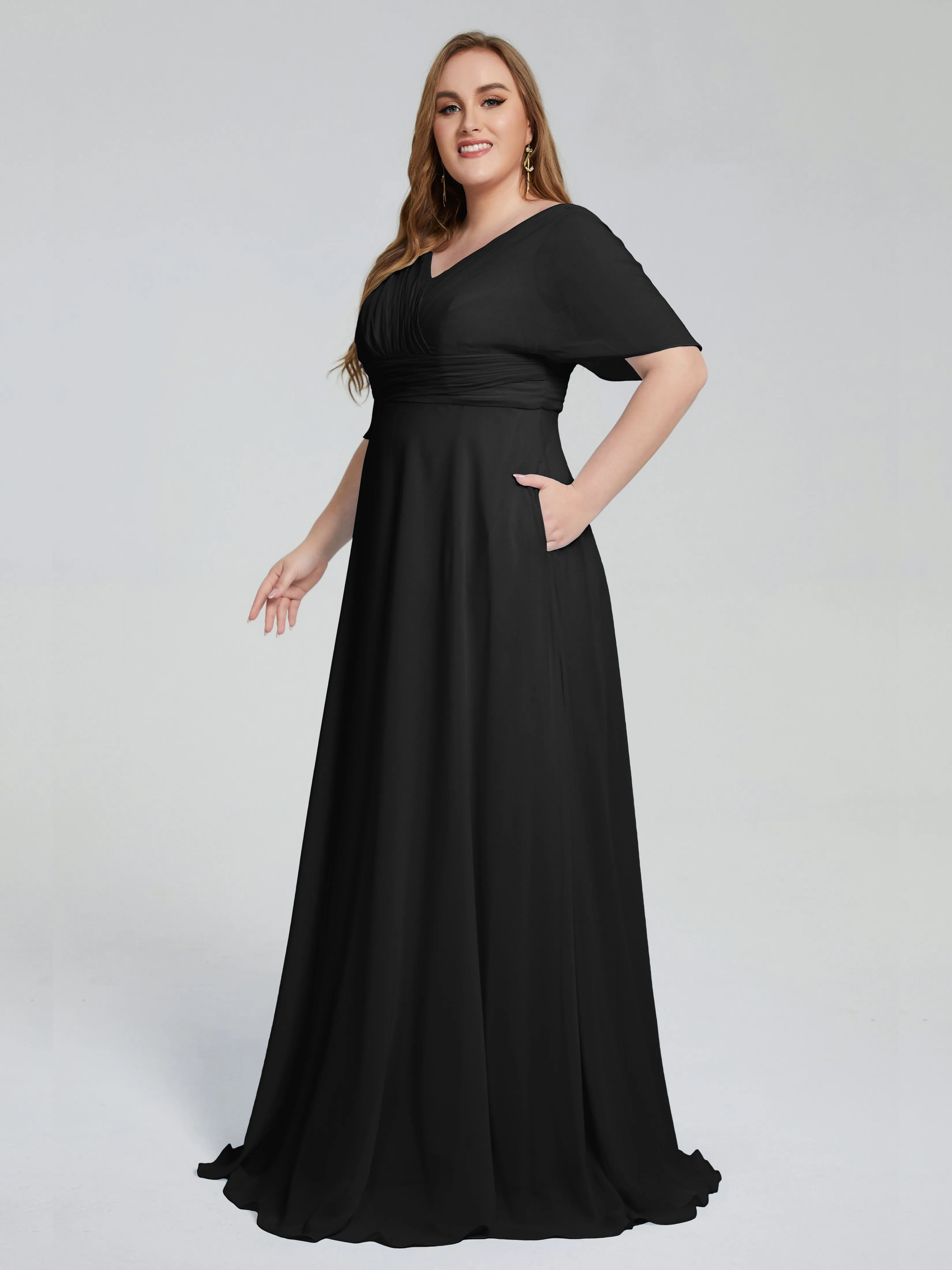 Daniela Elegant Short Sleeves Mother of the Bride Dresses With Pockets