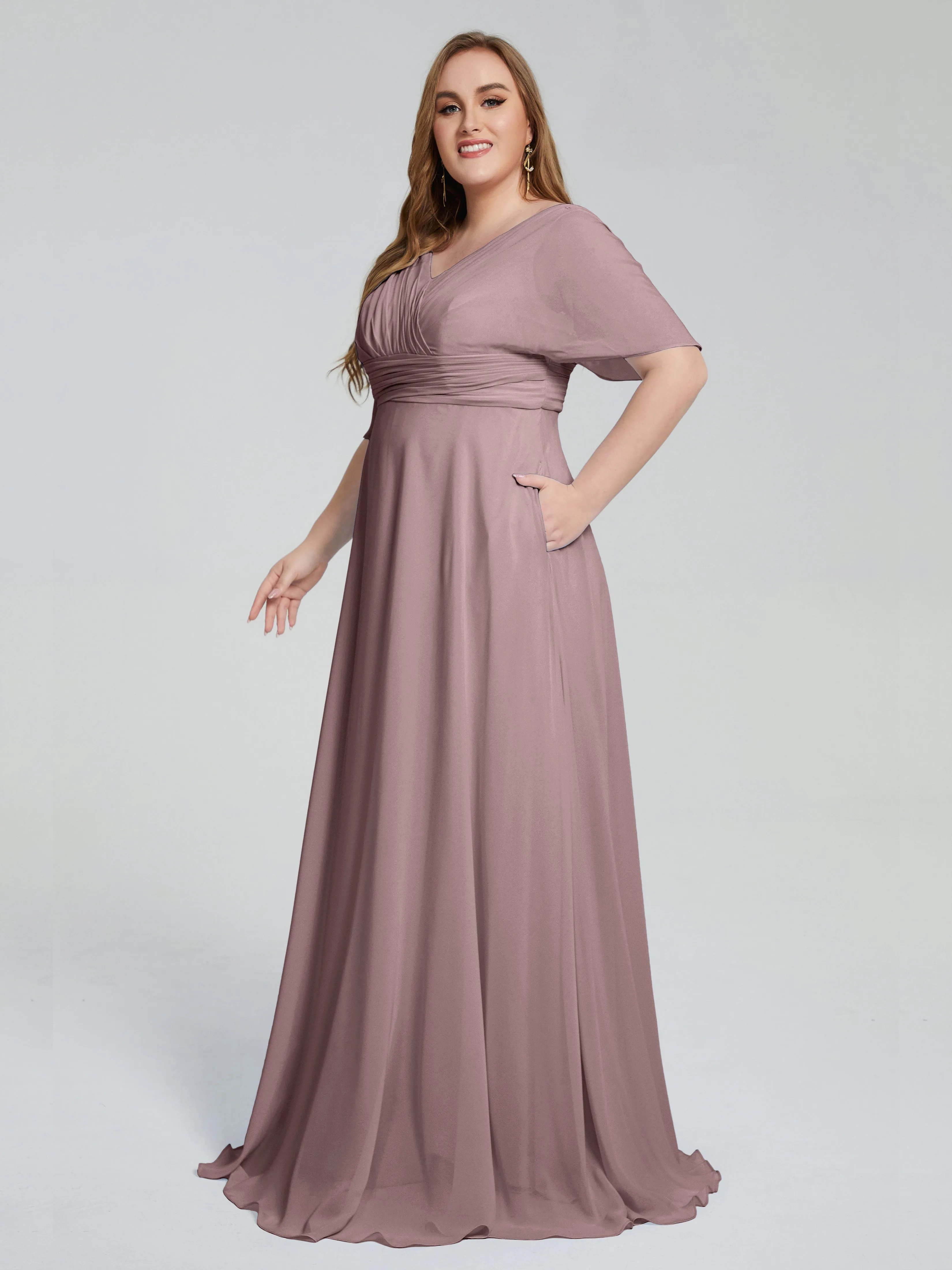 Daniela Elegant Short Sleeves Mother of the Bride Dresses With Pockets