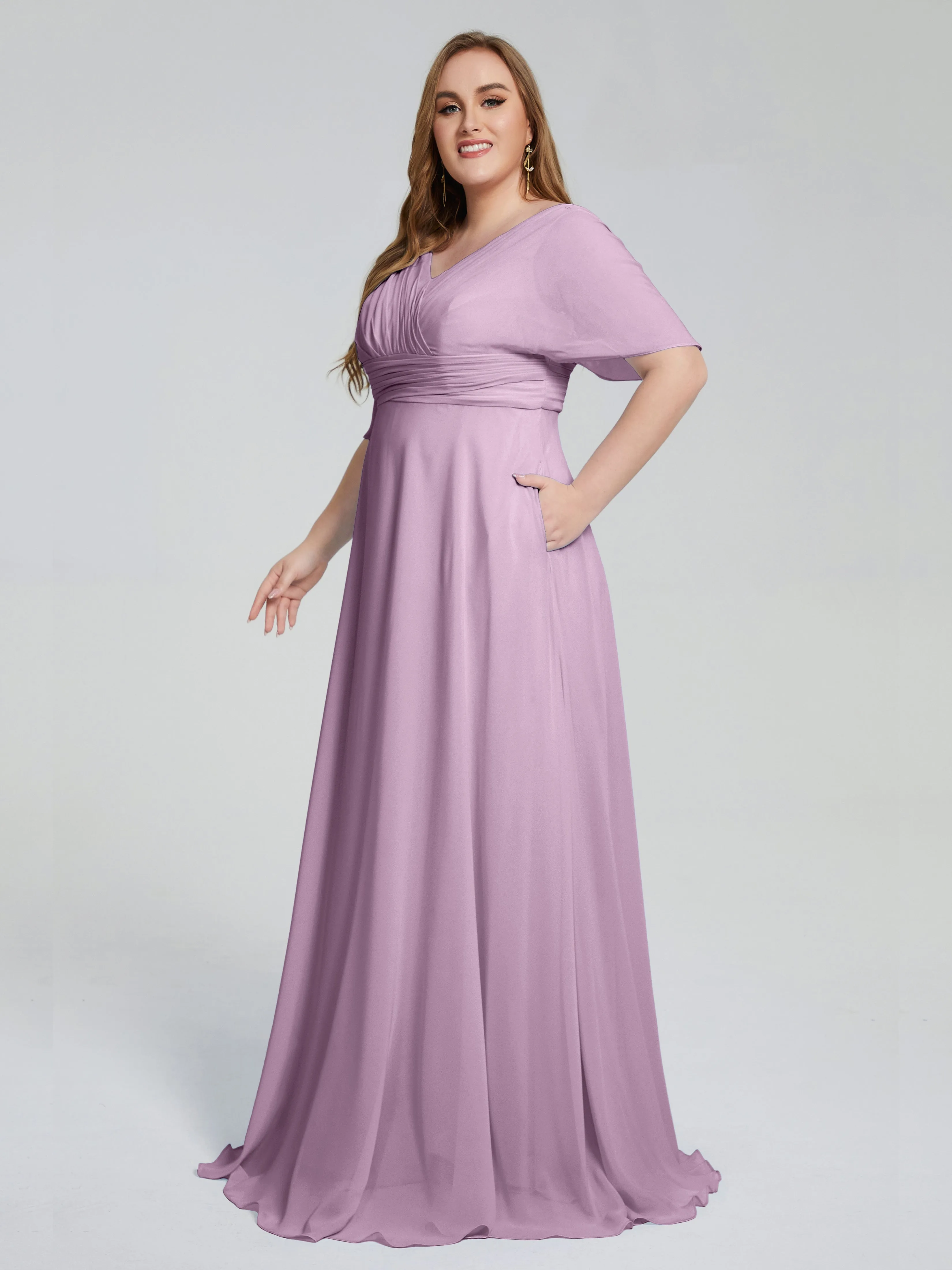 Daniela Elegant Short Sleeves Mother of the Bride Dresses With Pockets