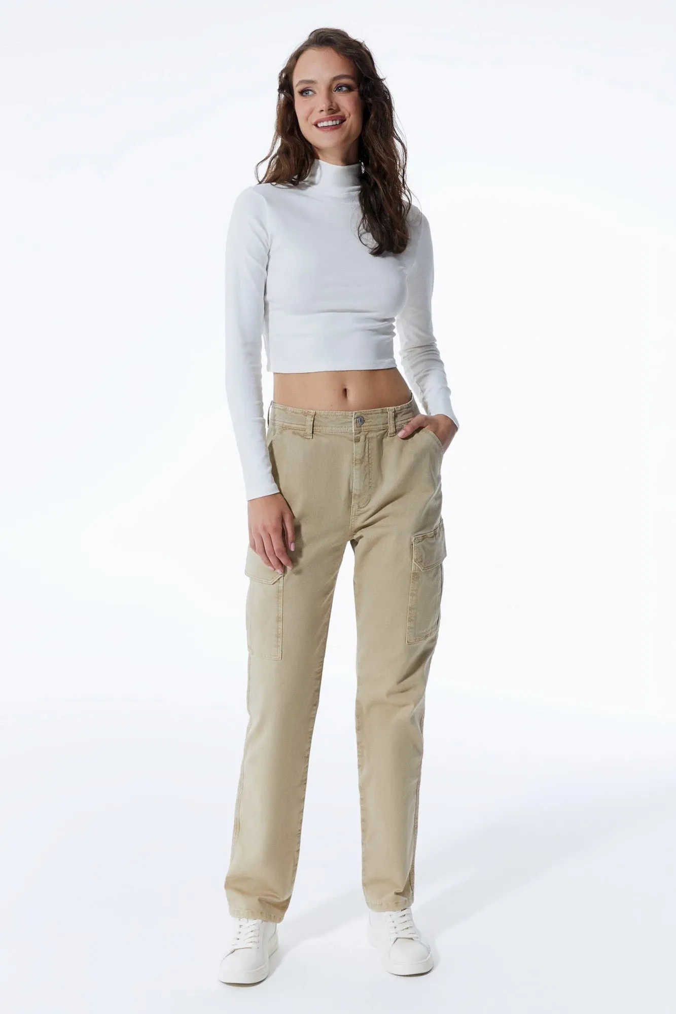 Daphne -  Cargo Pant-Sand - L30