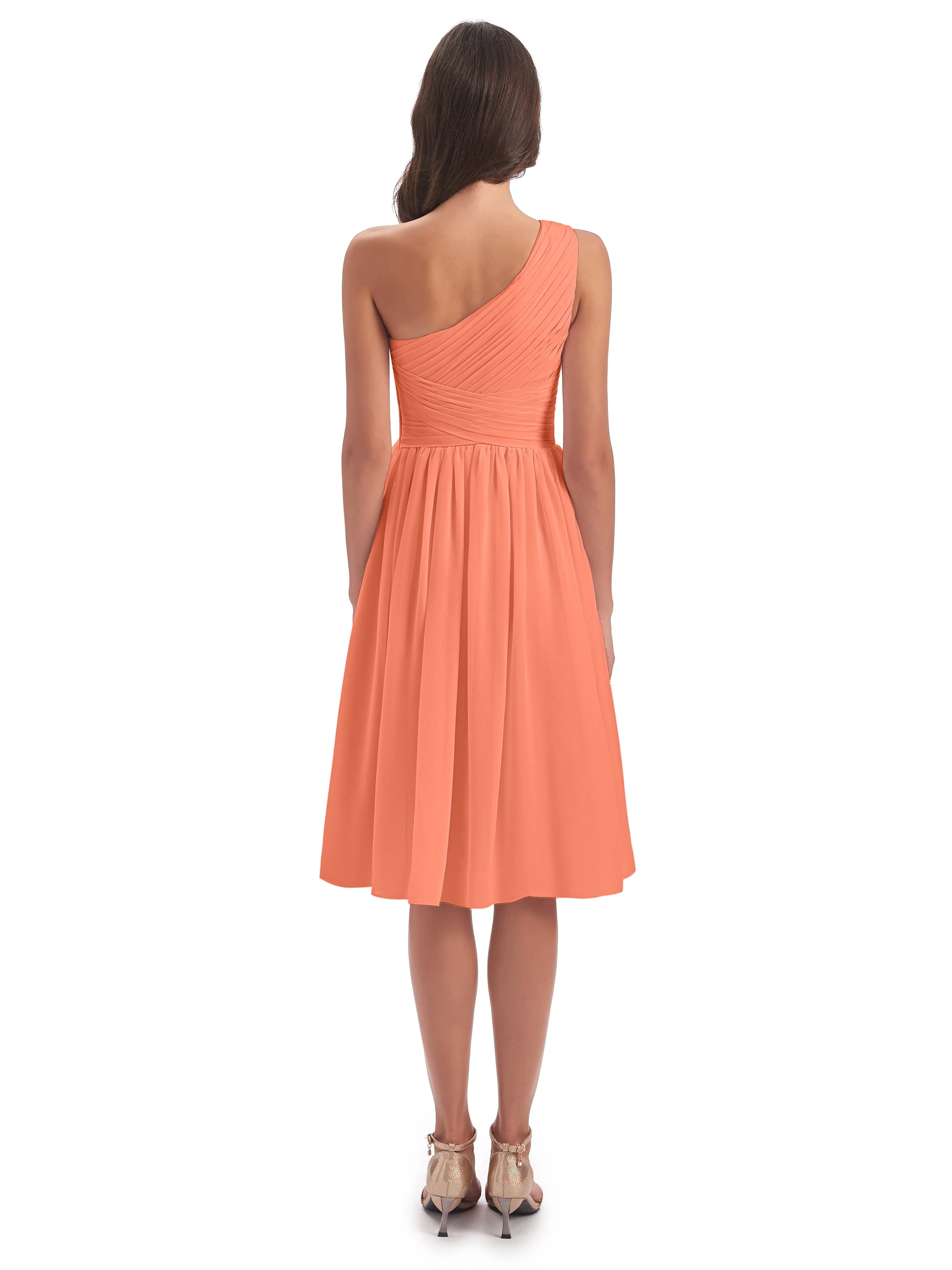 Delilah Simple Chiffon One Shoulder Short Bridesmaid Dresses