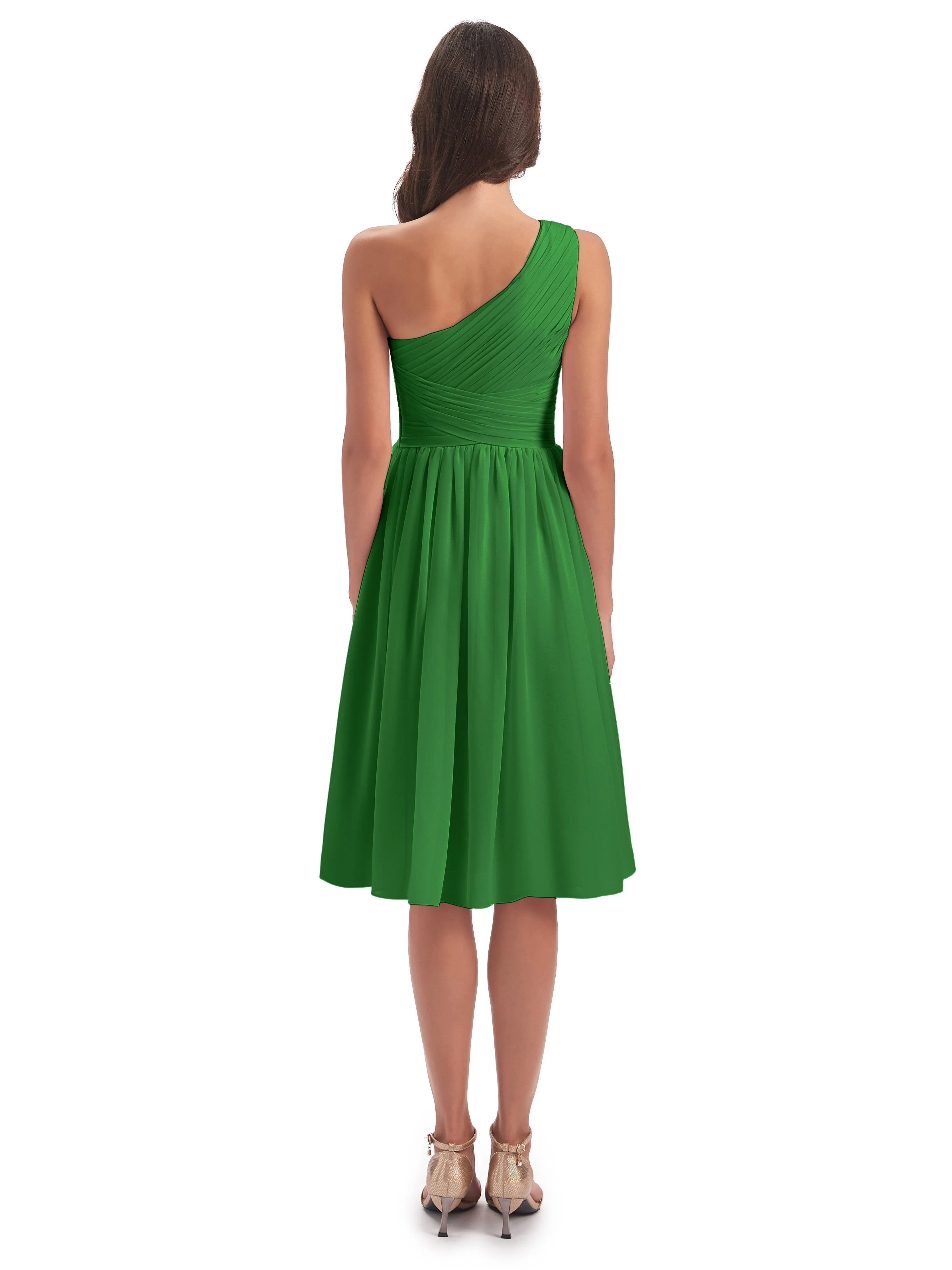 Delilah Simple Chiffon One Shoulder Short Bridesmaid Dresses