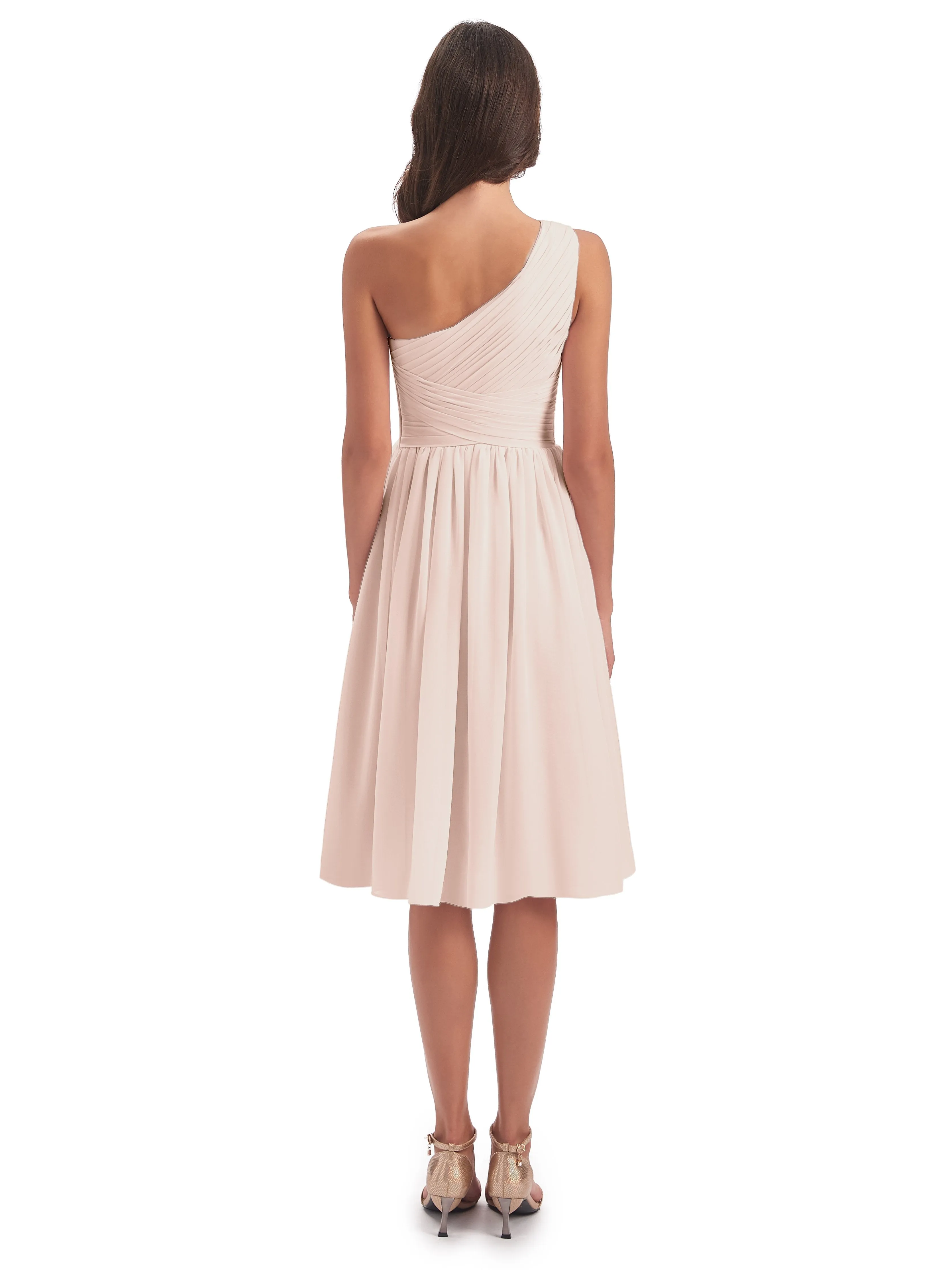 Delilah Simple Chiffon One Shoulder Short Bridesmaid Dresses