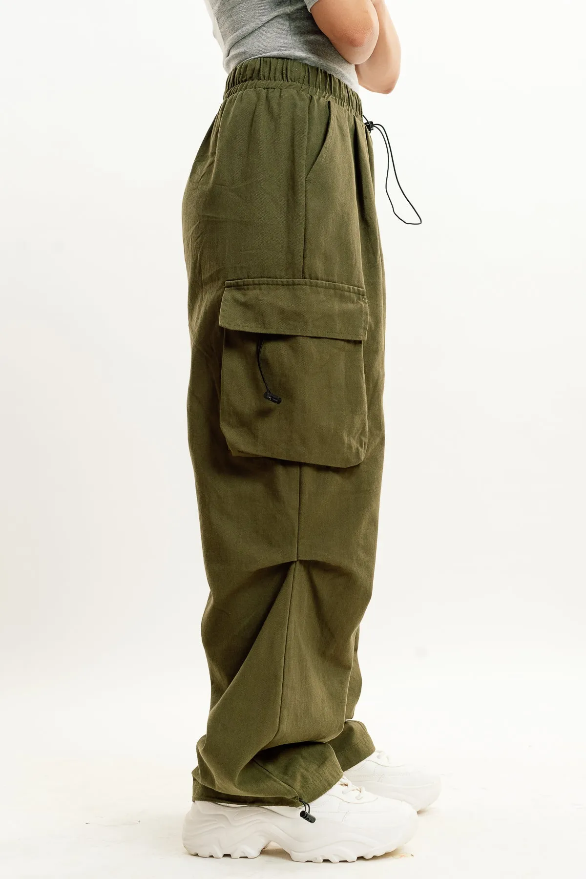 Denim Ef. Olive Green Drawstring Cargo Pant