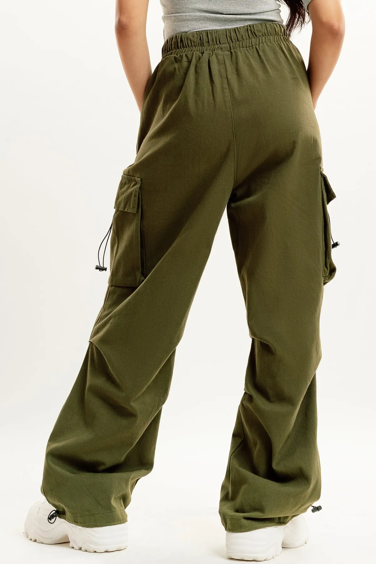 Denim Ef. Olive Green Drawstring Cargo Pant