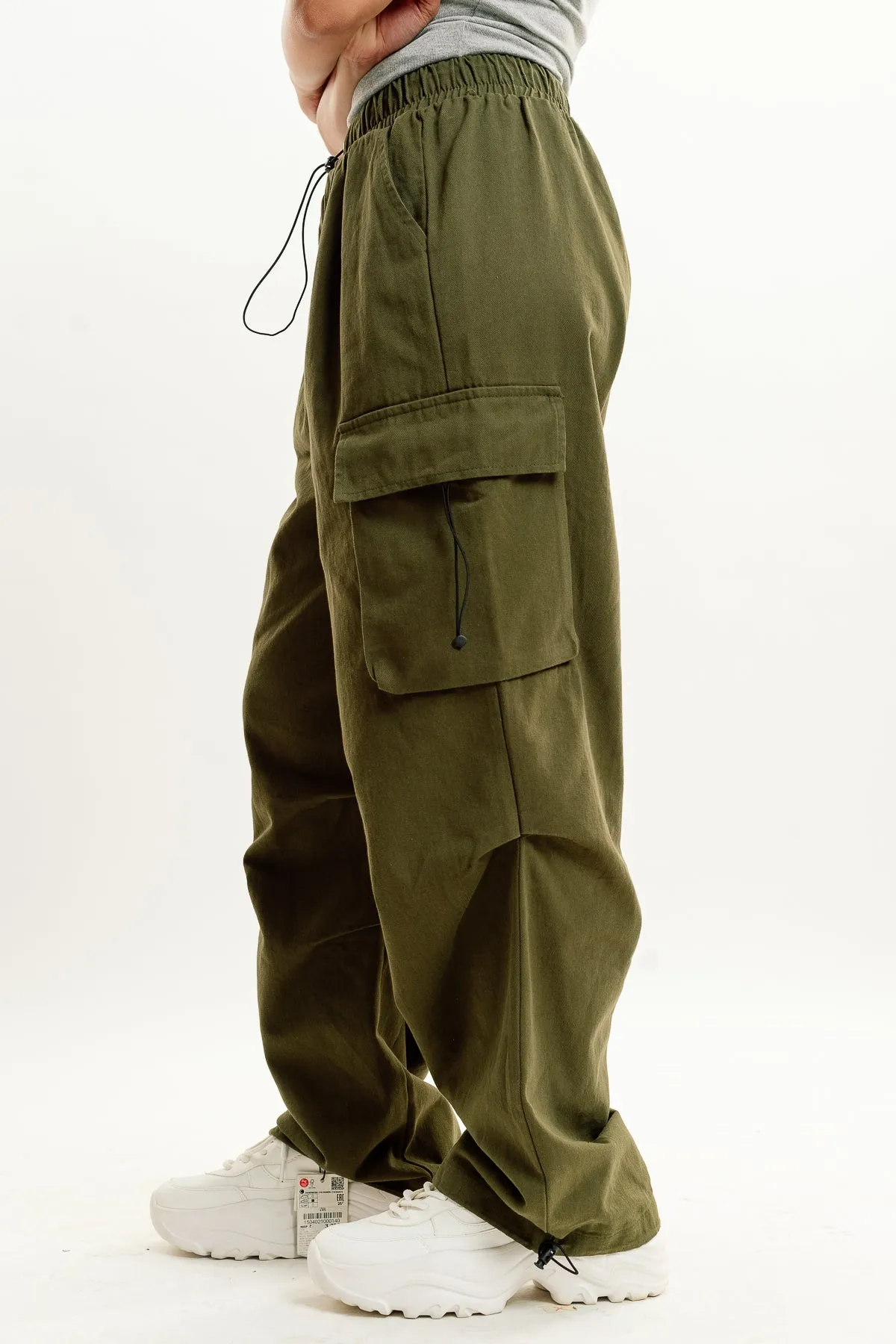 Denim Ef. Olive Green Drawstring Cargo Pant