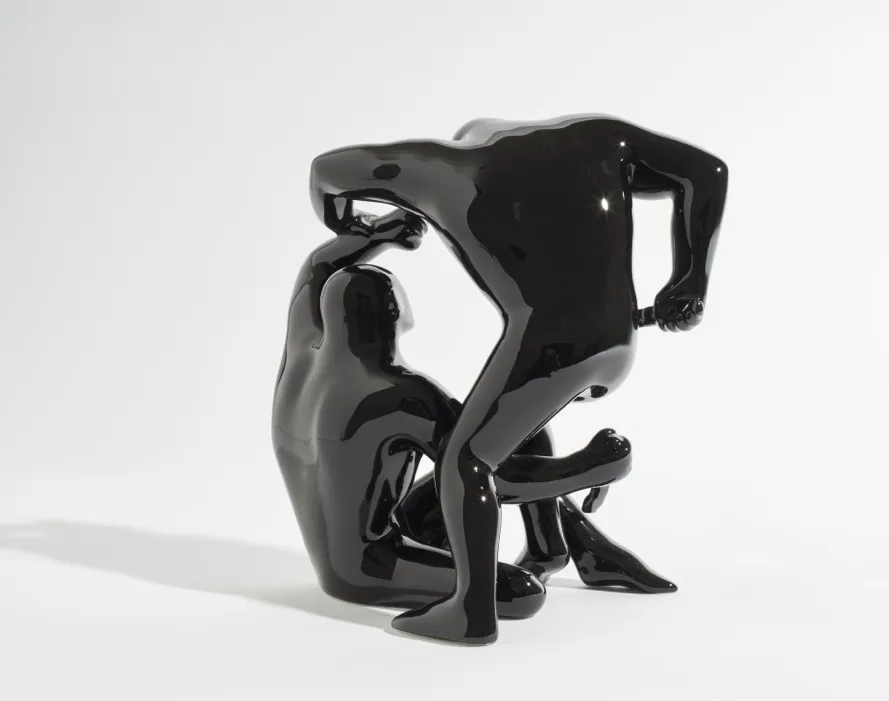 Destroying The Weak Black Glazed Porcelain Sculpture by Cleon Peterson x Case Studyo