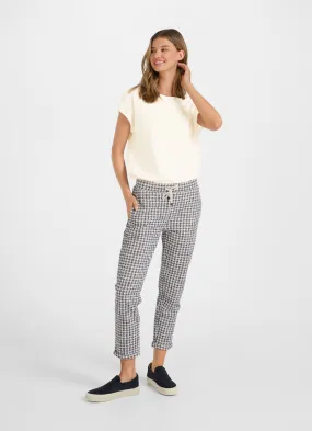 Eggshell Margie Check Sweatpants