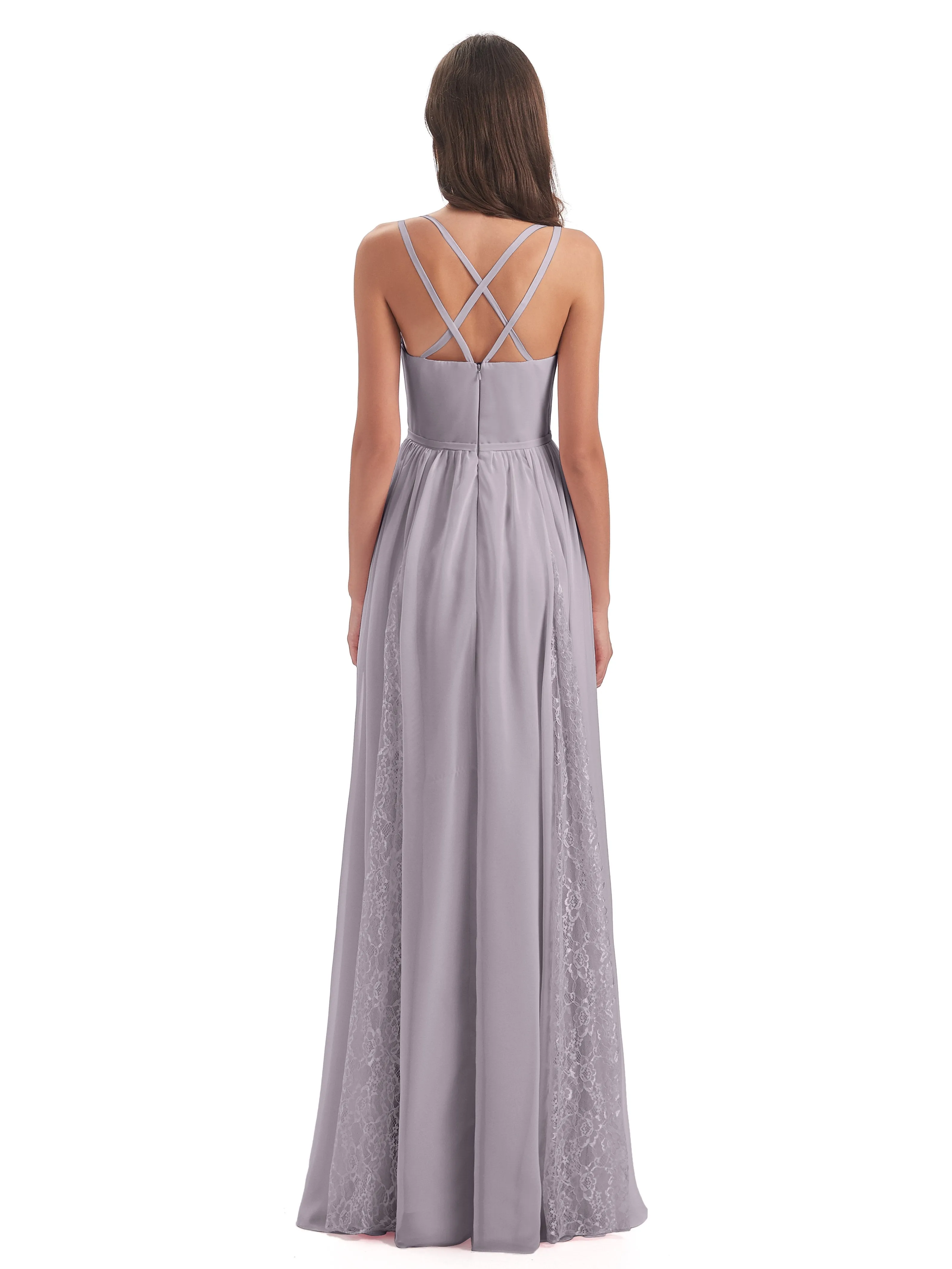 Eleanor Cute V-neck Long Bridesmaid Dresses