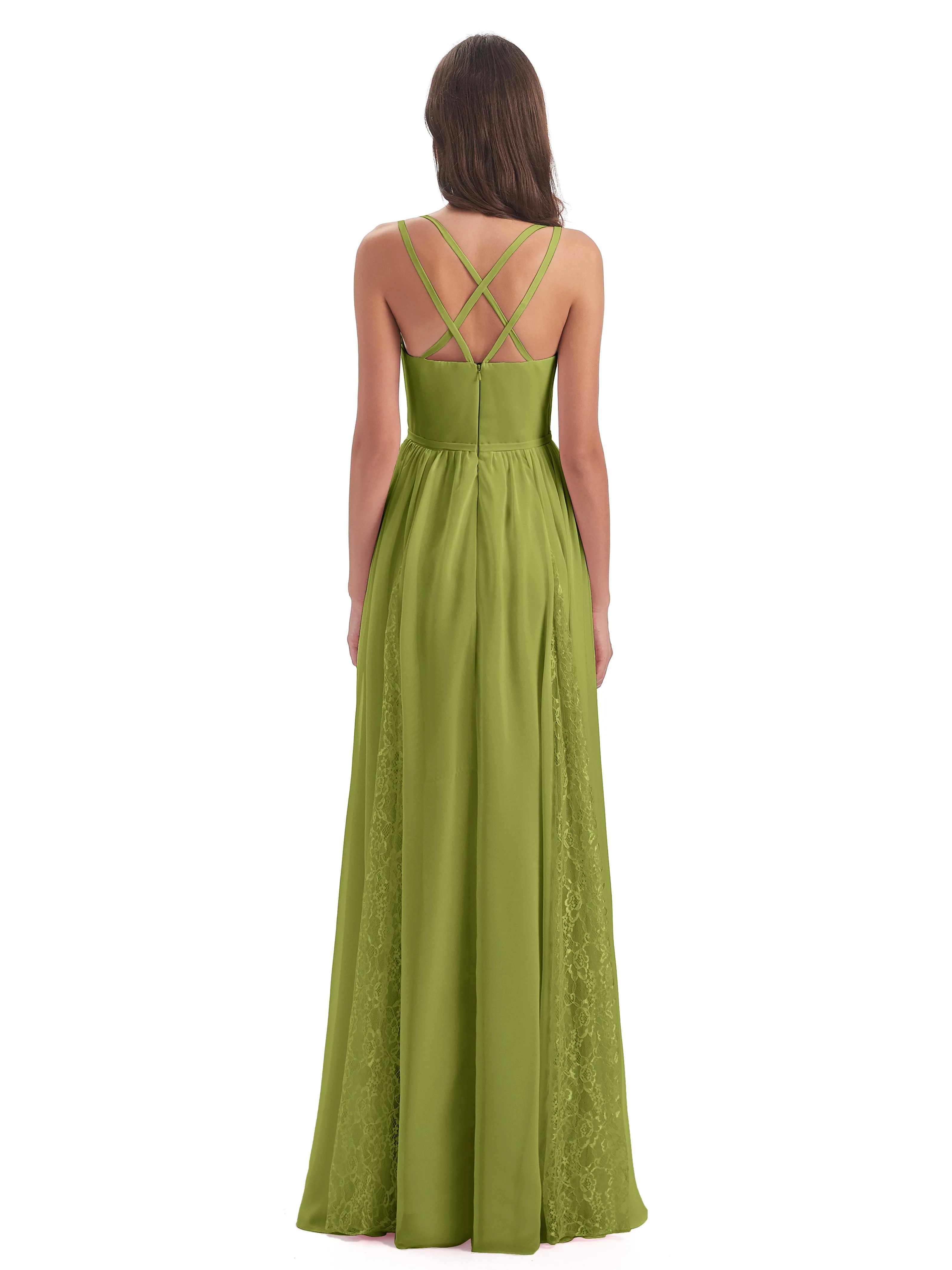 Eleanor Cute V-neck Long Bridesmaid Dresses