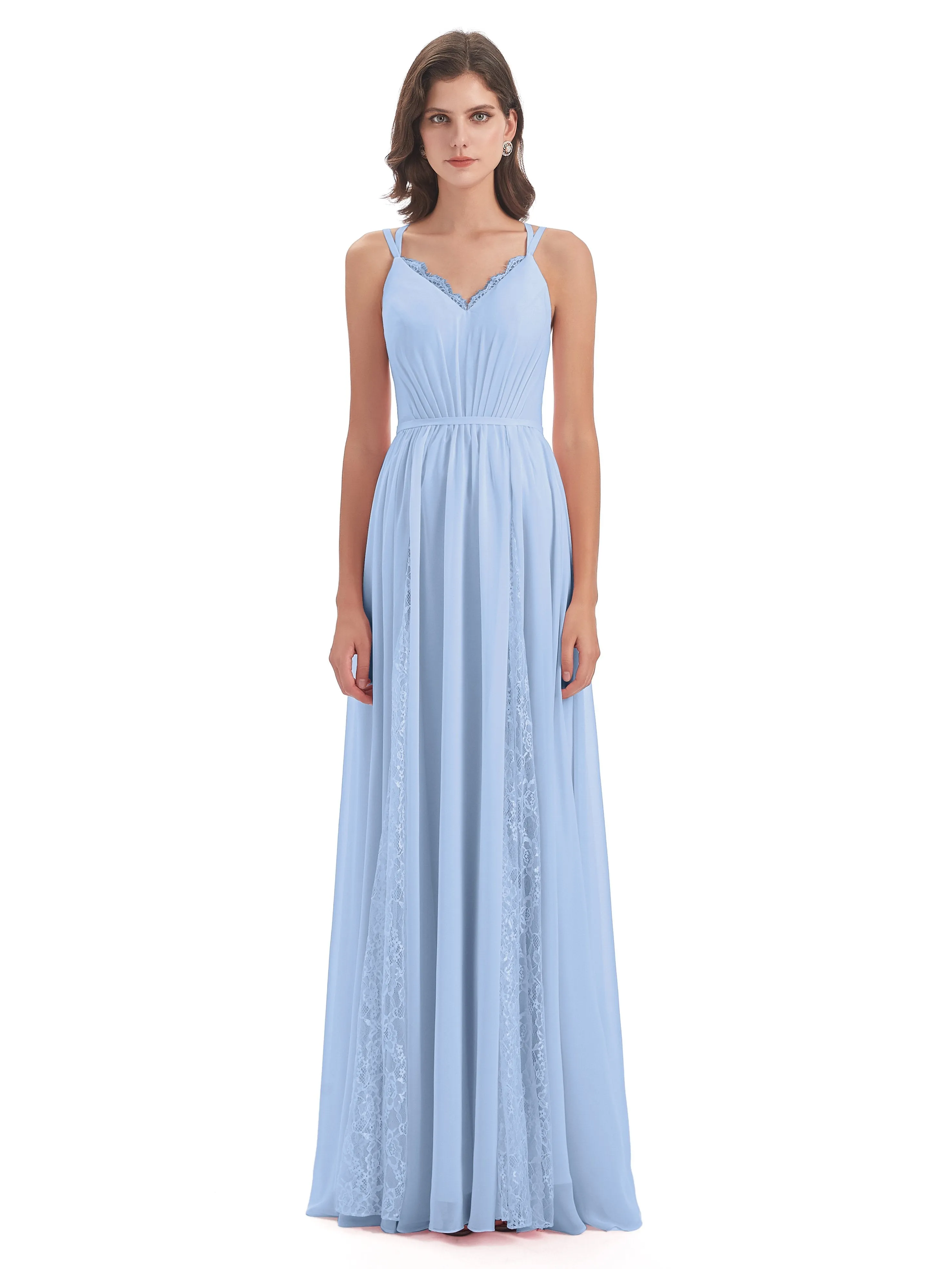 Eleanor Cute V-neck Long Bridesmaid Dresses