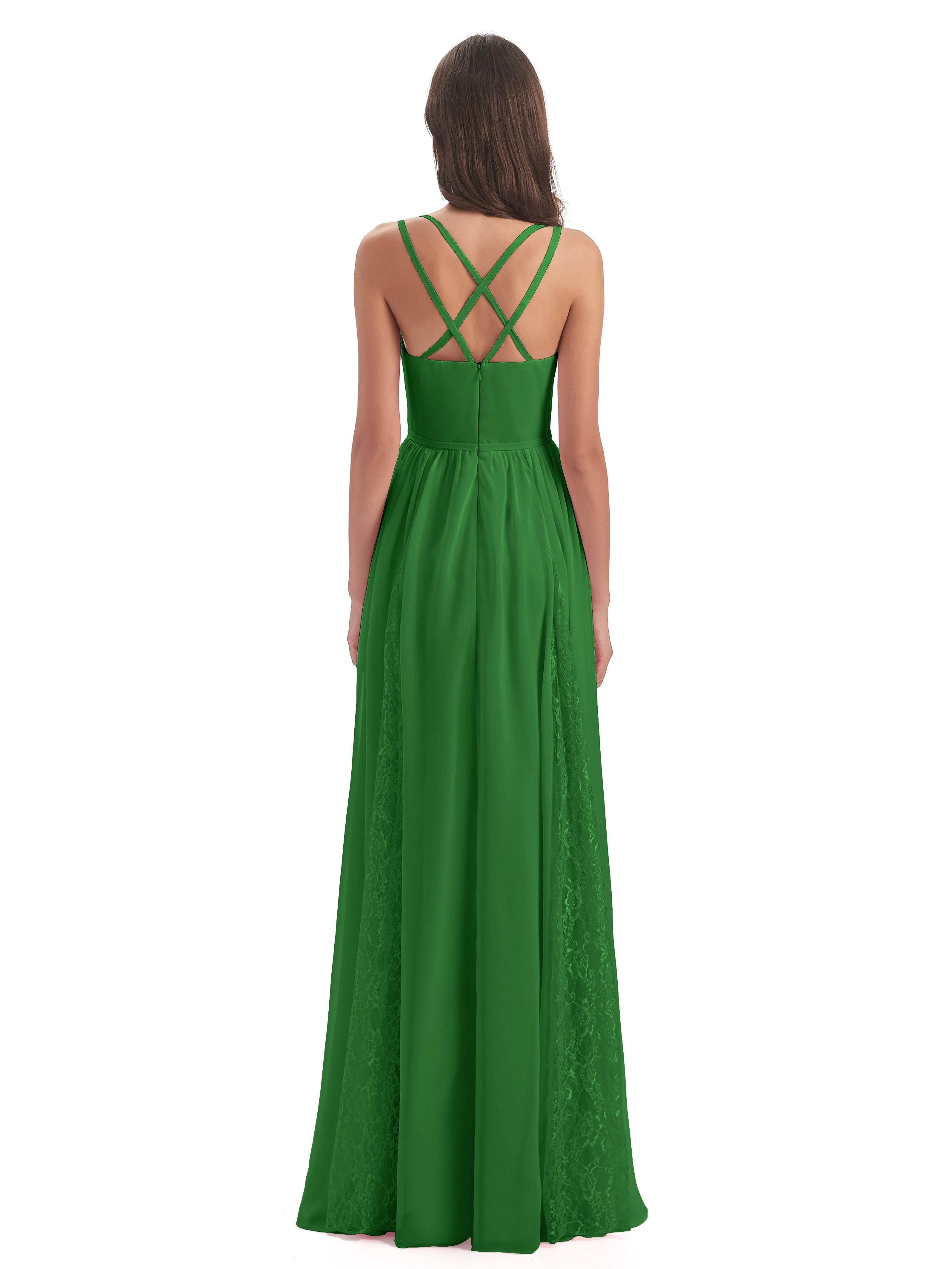 Eleanor Cute V-neck Long Bridesmaid Dresses