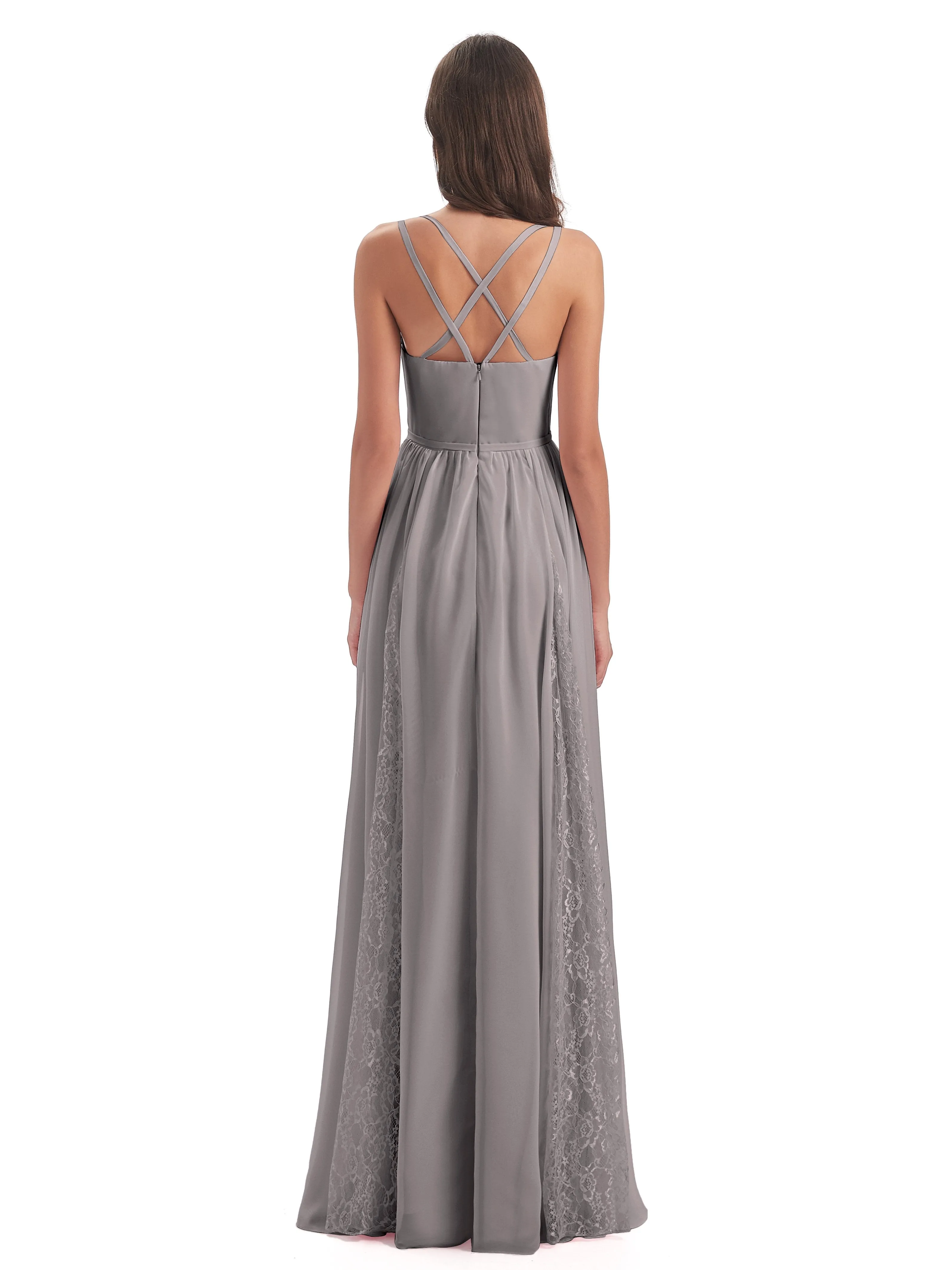 Eleanor Cute V-neck Long Bridesmaid Dresses