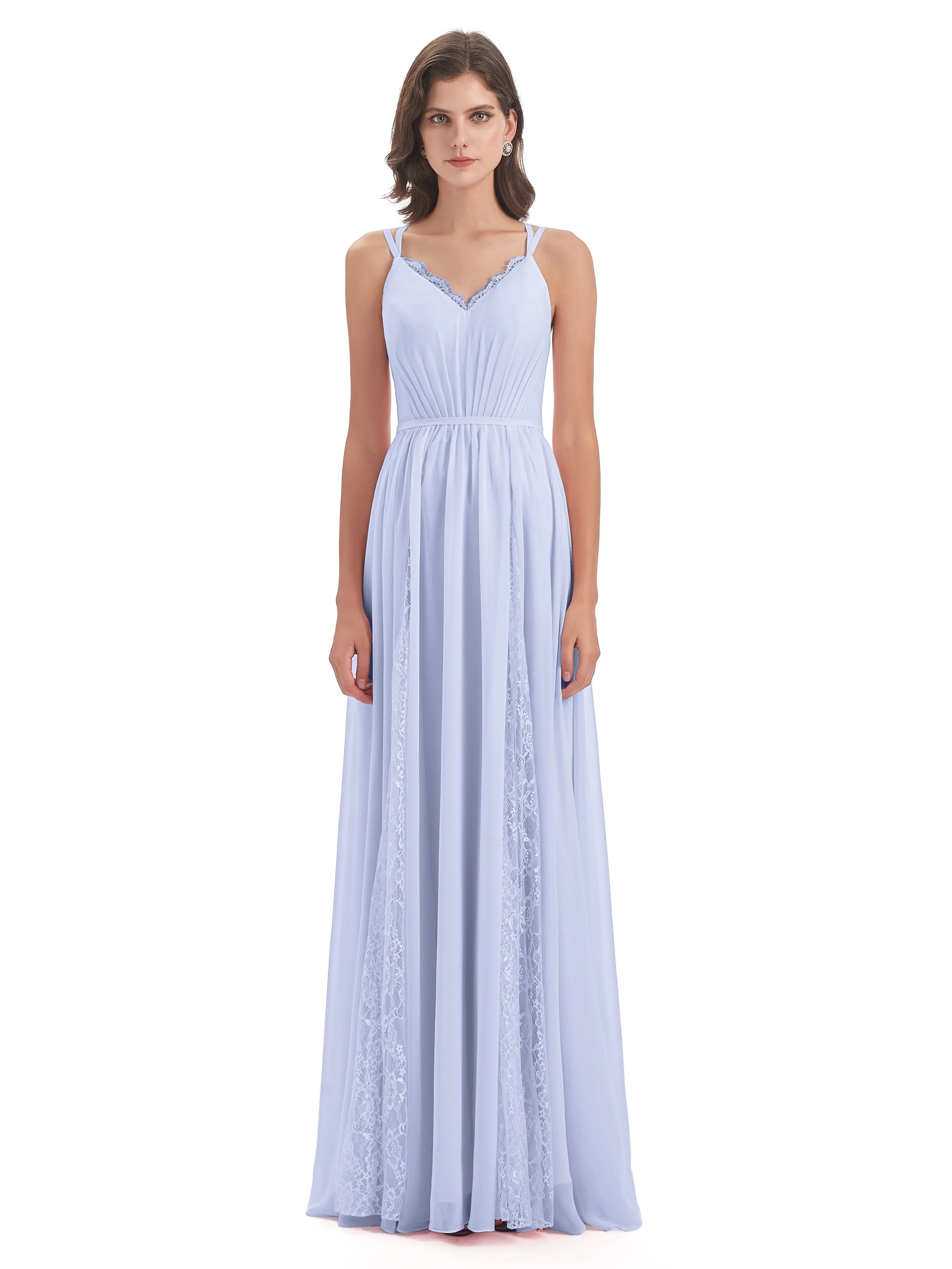 Eleanor Cute V-neck Long Bridesmaid Dresses